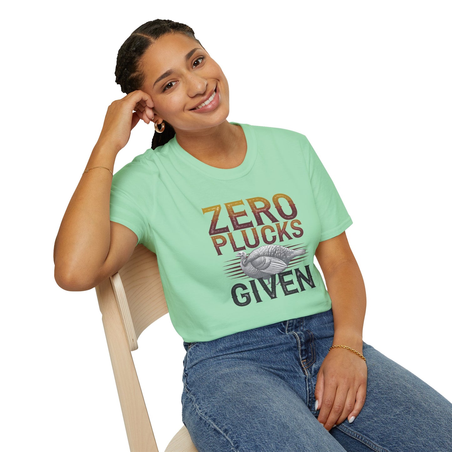 Zero Plucks Given Unisex Softstyle T-Shirt - Funny Fishing Gift