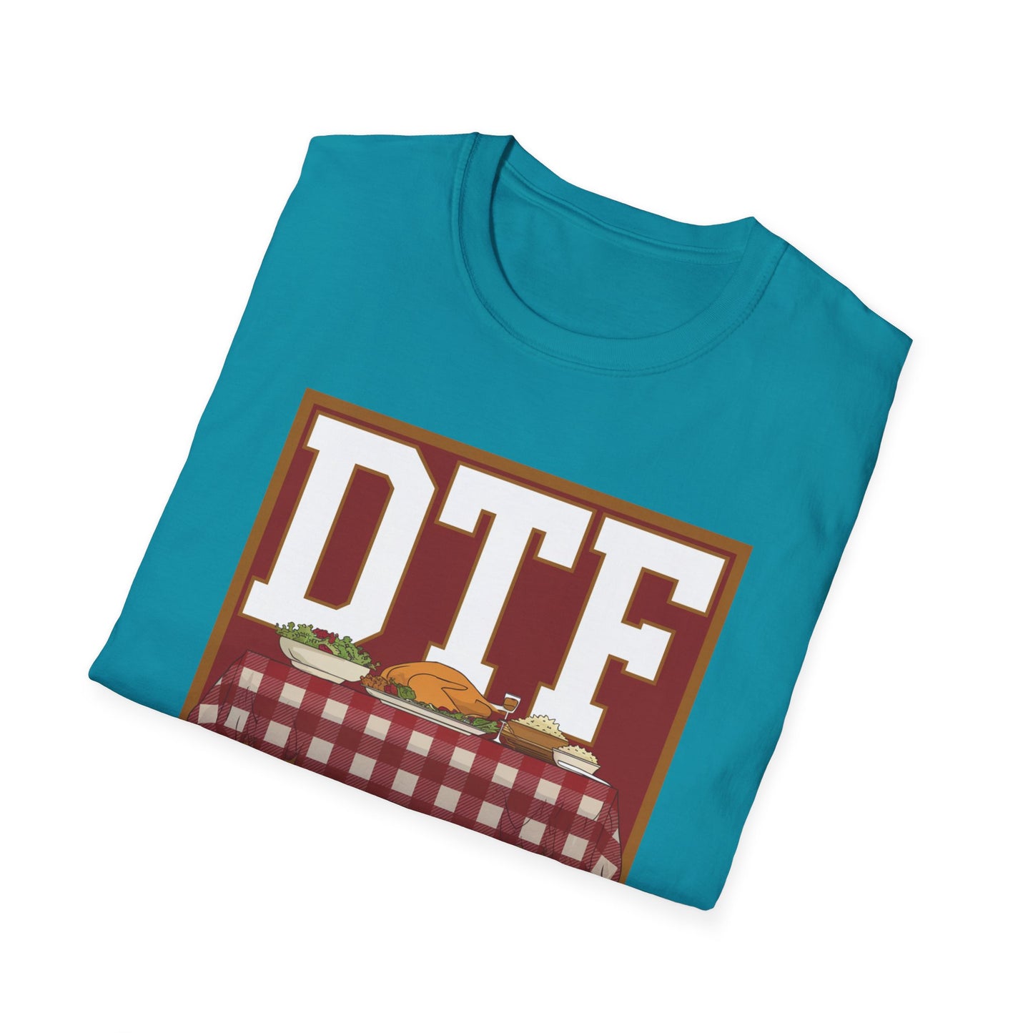 DTF Down to Feast Unisex Softstyle T-Shirt - Perfect for Food Lovers and Parties