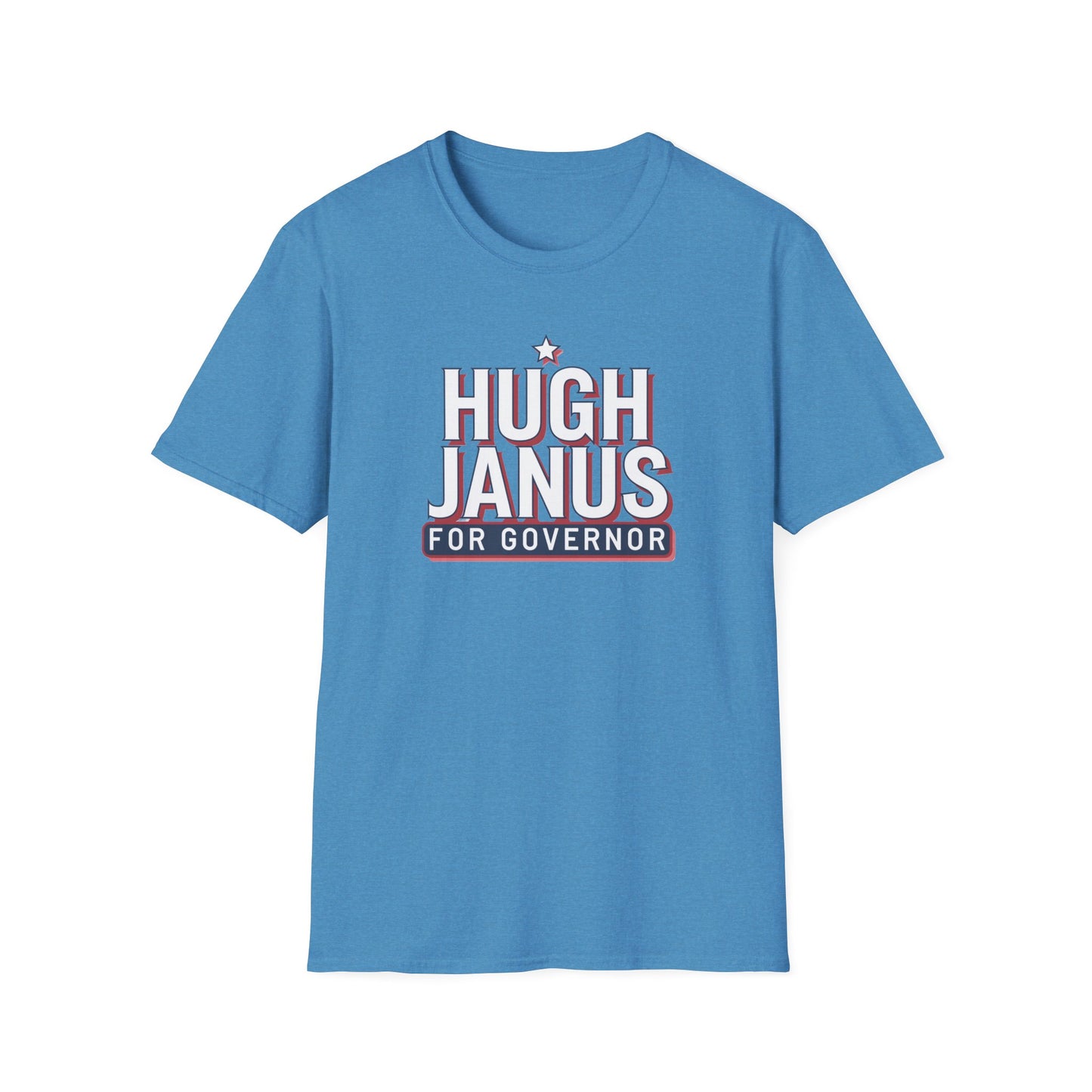 Funny Political T-Shirt - Hugh Janus for Governor, Unisex Softstyle Tee, Election Campaign Shirt, Gift for Voters, Political Humor Top