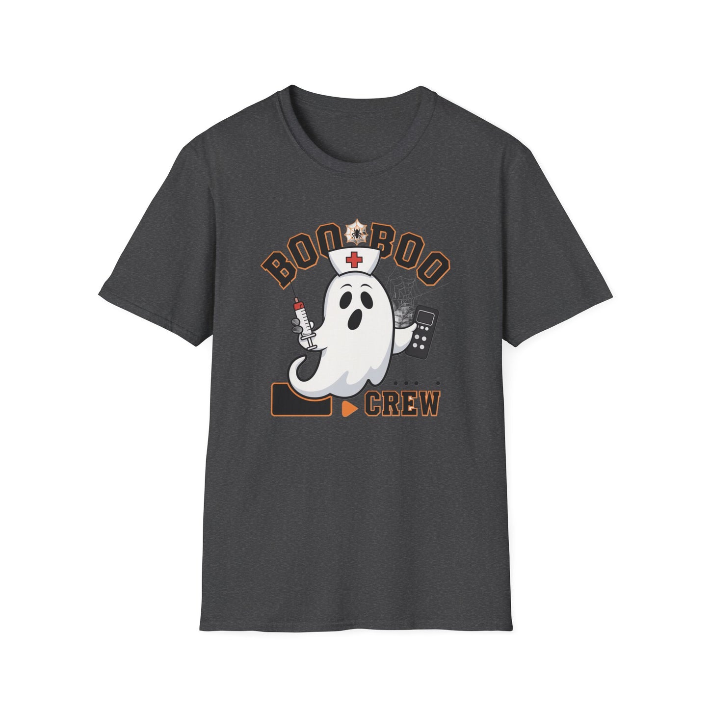 Boo Boo Crew T-Shirt, Softstyle Tee for Halloween, Ghost Nurse Shirt, Fun Family Costume Top, Spooky Comedy Dress-Up