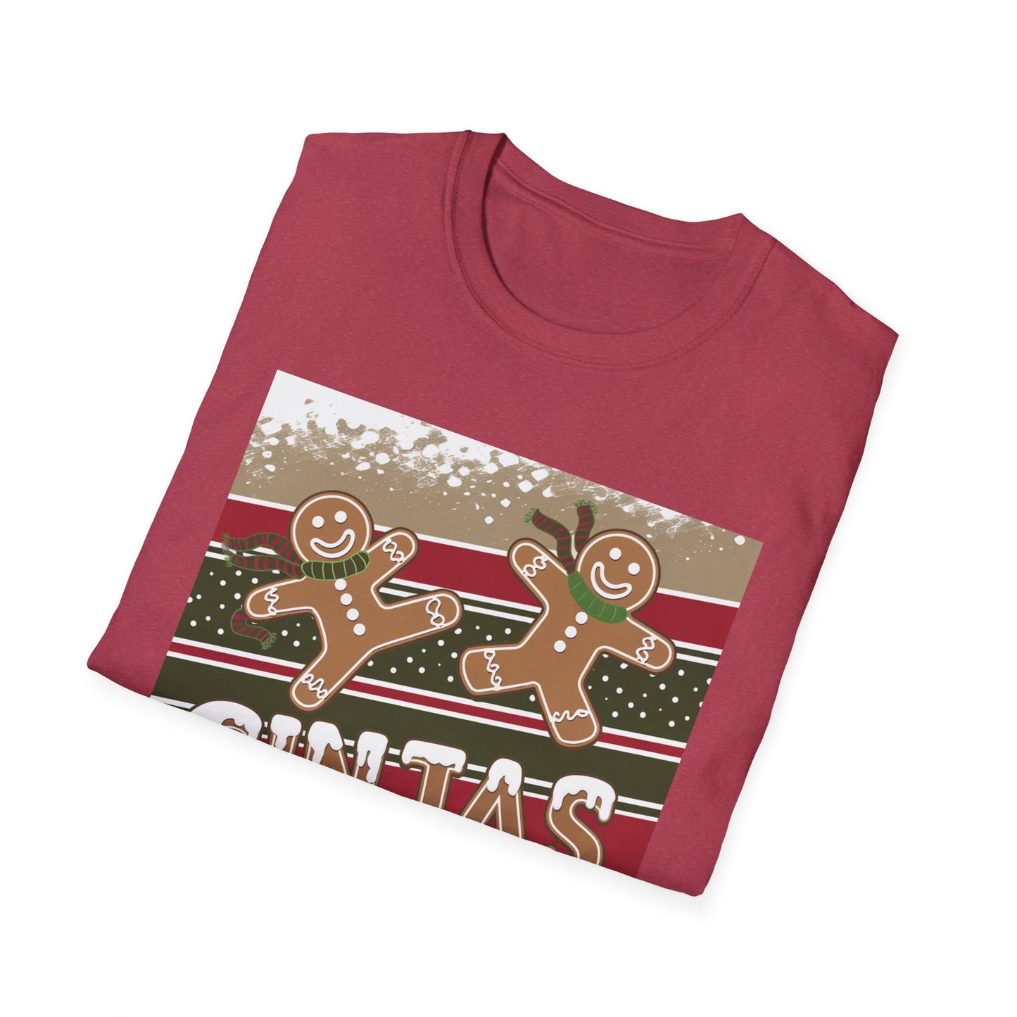 Festive Gingerbread Unisex T-Shirt, Holiday Tee, Christmas Gift, Cozy Shirt, Winter Apparel, Fun Gift Idea