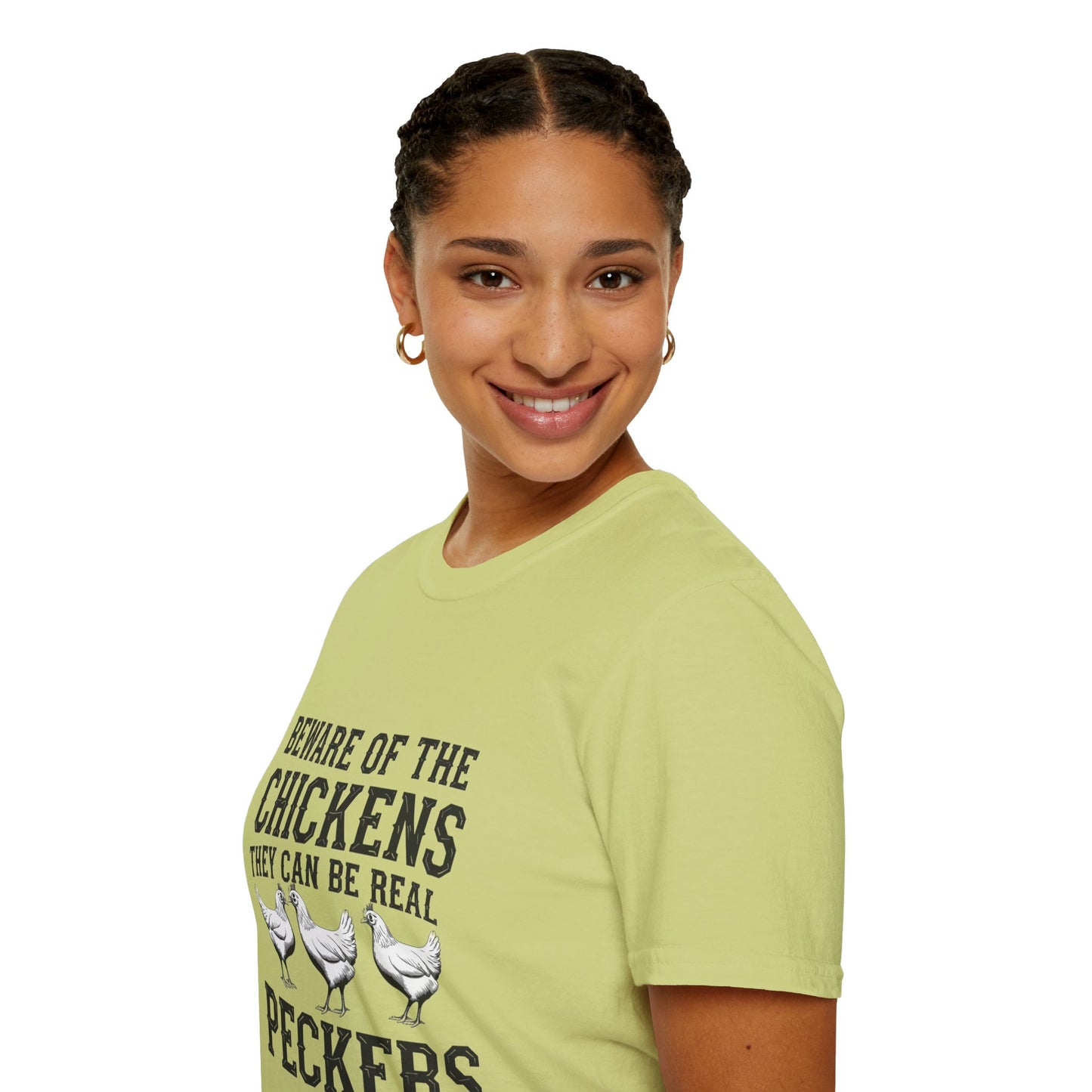 Funny Chicken T-Shirt - Beware of the Peckers