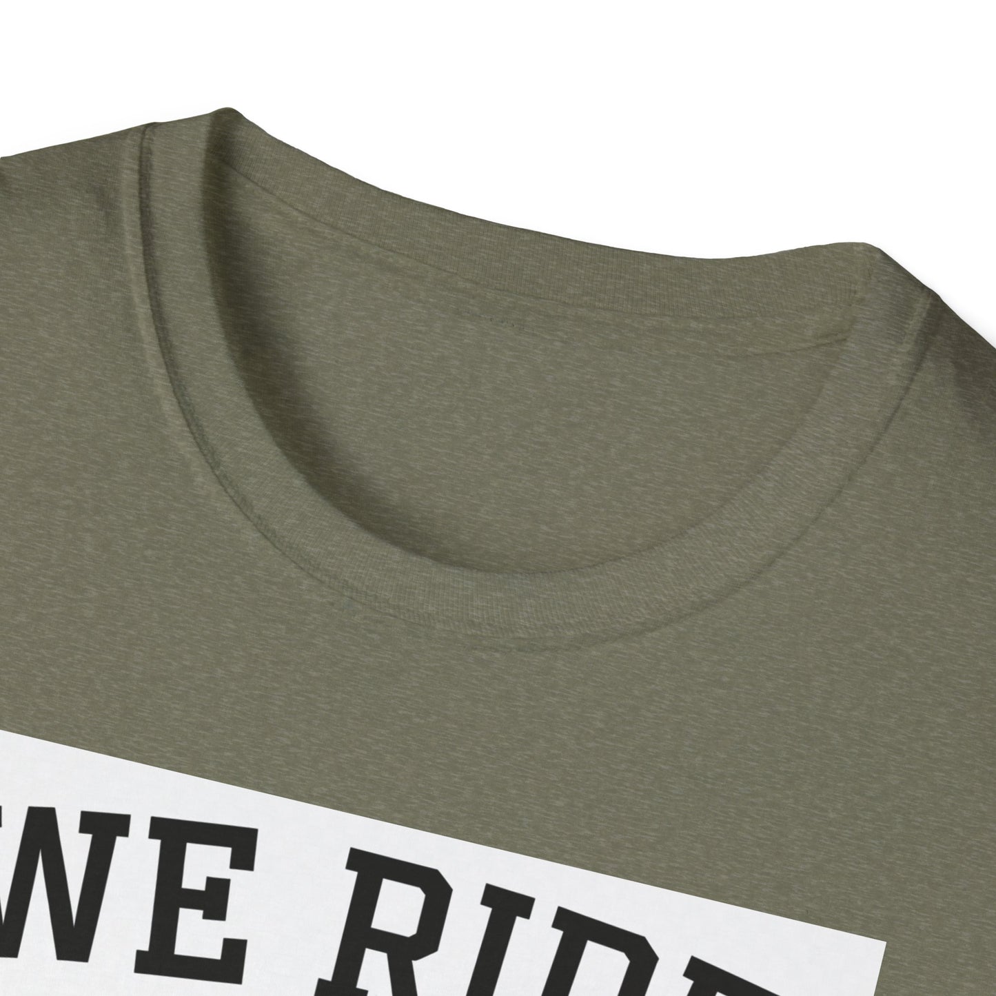We Ride at Dawn Unisex Softstyle T-Shirt - Perfect for Lawn Care Enthusiasts
