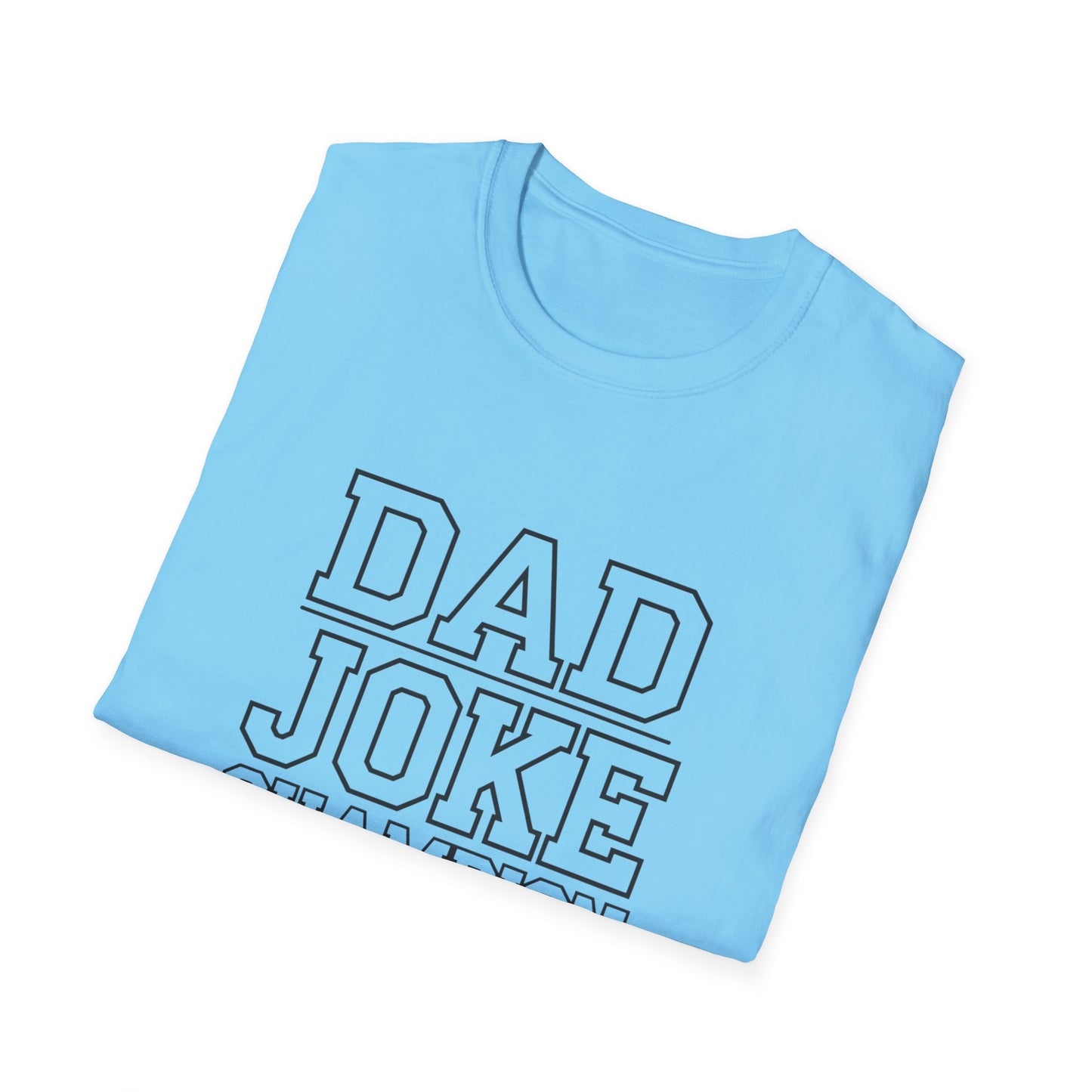 Dad Joke Champion Unisex Softstyle T-Shirt - Perfect Gift for Fathers' Day, Family Gatherings and Fun Occasions