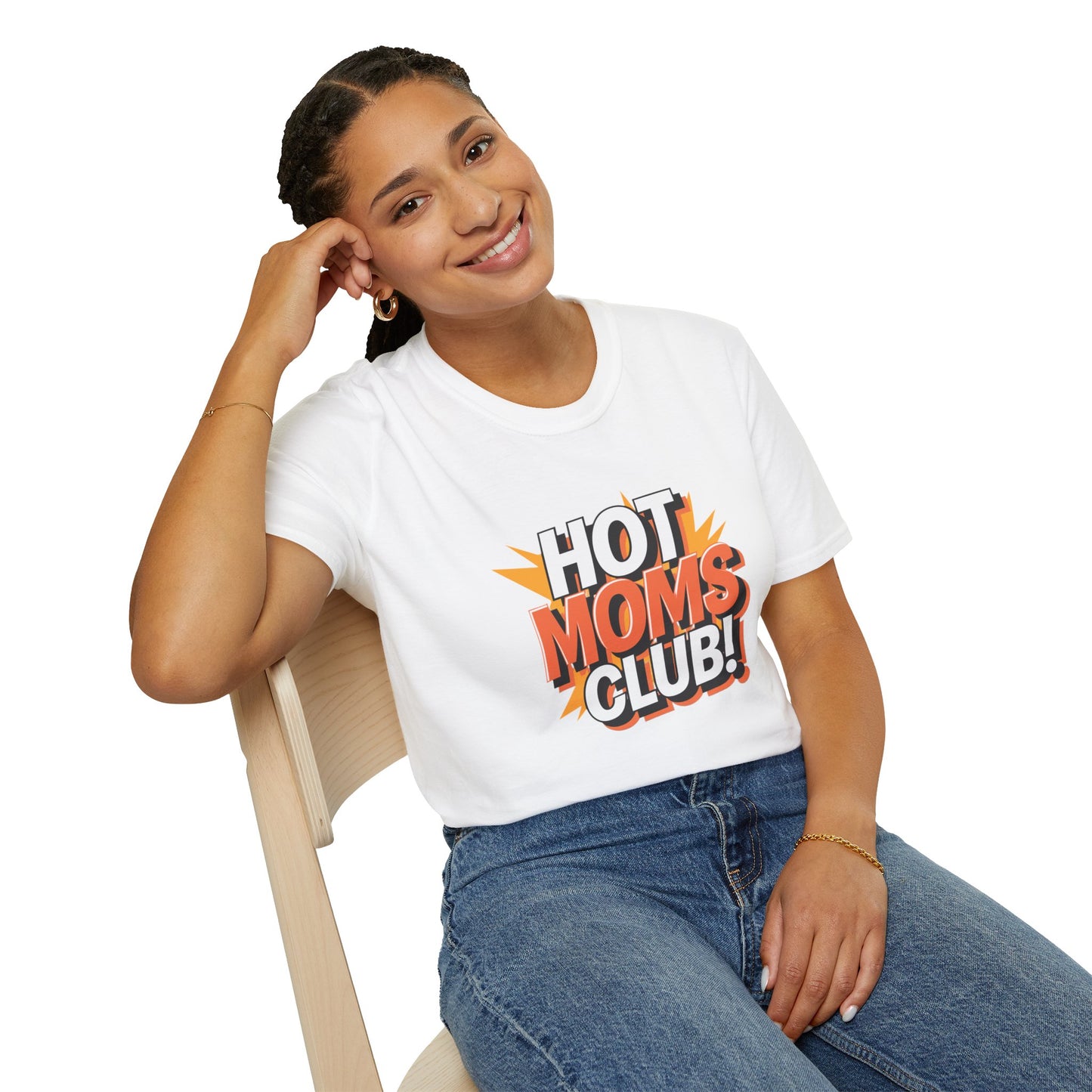 Hot Moms Club T-Shirt | Unisex Softstyle Tee, Gift for Moms, Mother's Day, Funny Family Shirt, Cute Casual Wear