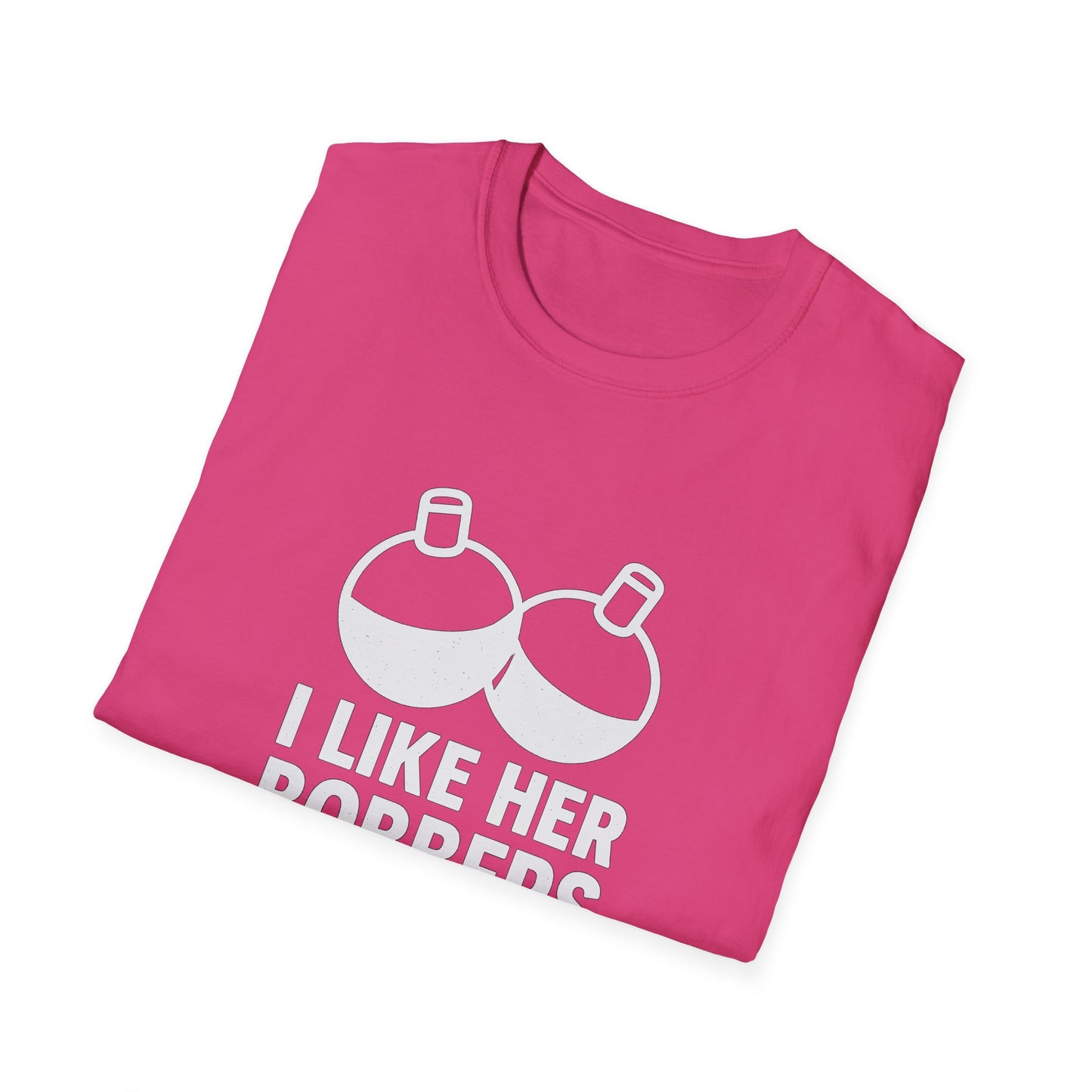 I Like Her Bobbers Unisex Softstyle T-Shirt - Fun Casual Wear for Fishing Enthusiasts