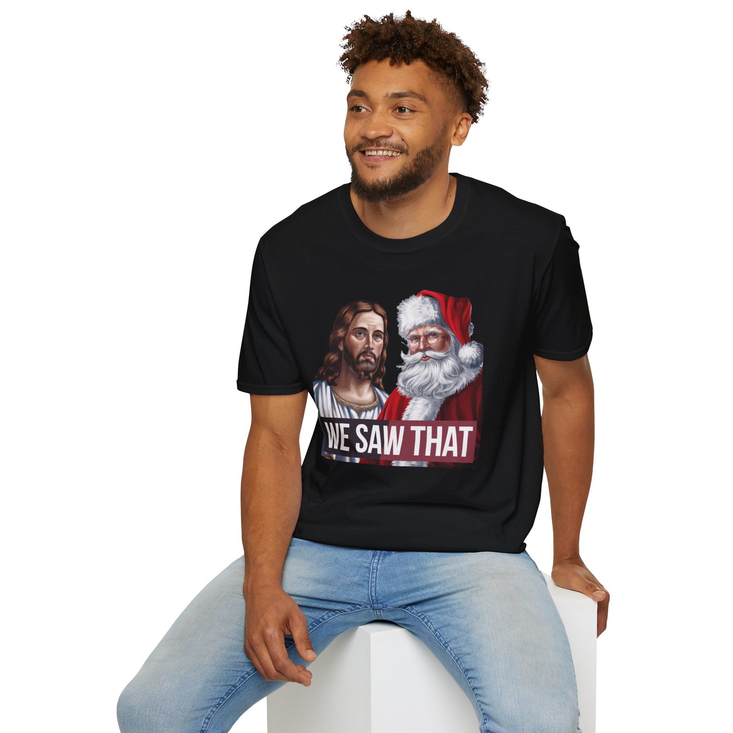 Humorous Holiday Tee - We Saw That, Funny Christmas T-Shirt, Unisex Softstyle Shirt, Gift for Him/Her, Xmas Celebration Apparel