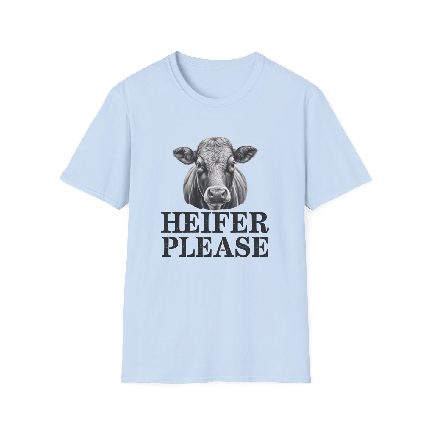 Heifer Please Unisex Softstyle T-Shirt - Fun Farm Animal Tee for Animal Lovers
