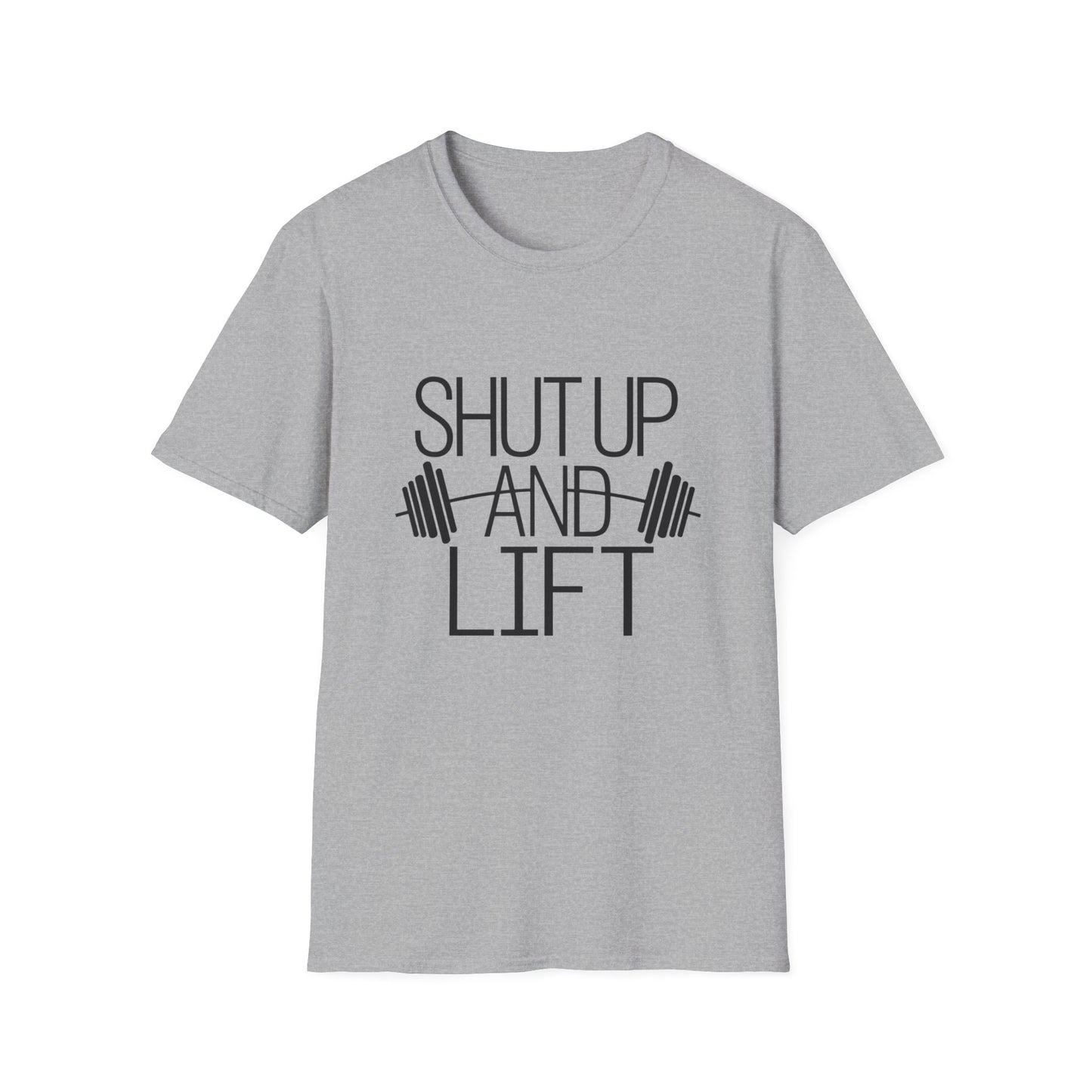 Fitness Motivation T-Shirt - "Shut Up and Lift" - Unisex Softstyle Tee for Gym Enthusiasts