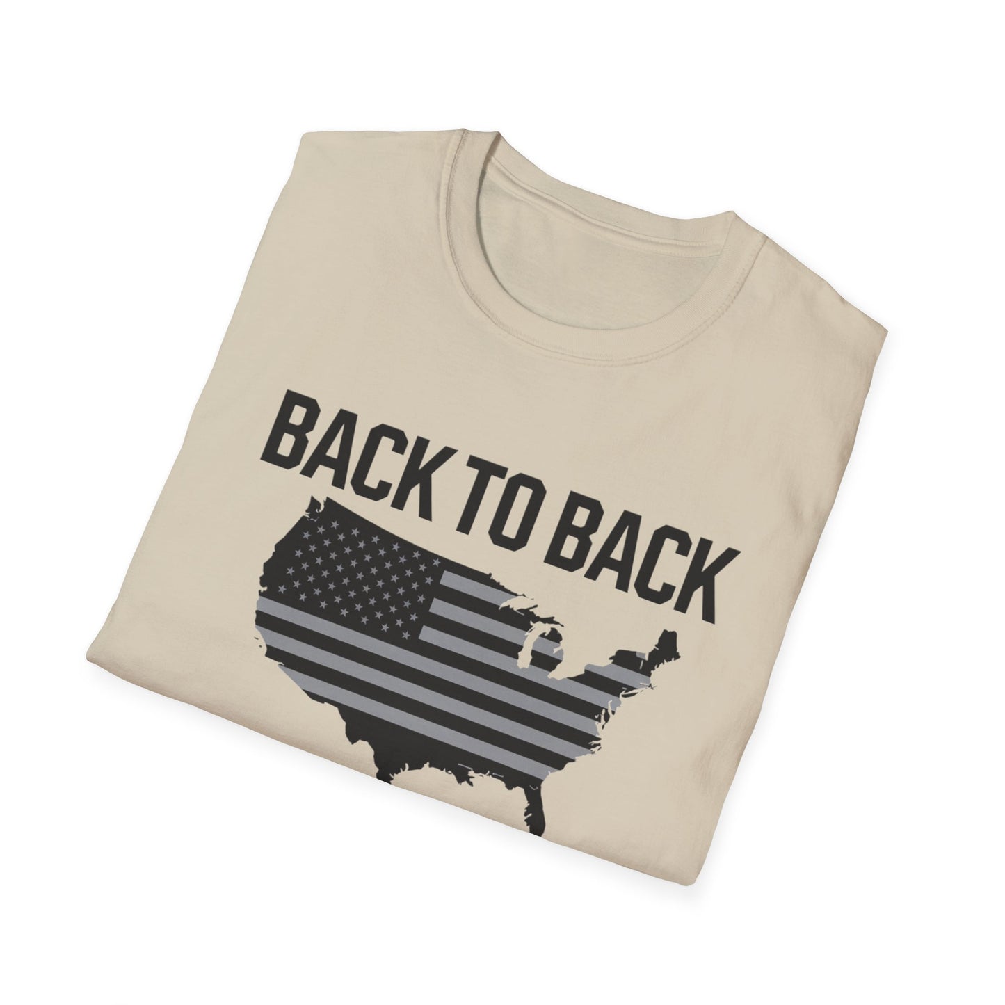 Patriotic Unisex Softstyle T-Shirt – ‘Back to Back World War Champs’