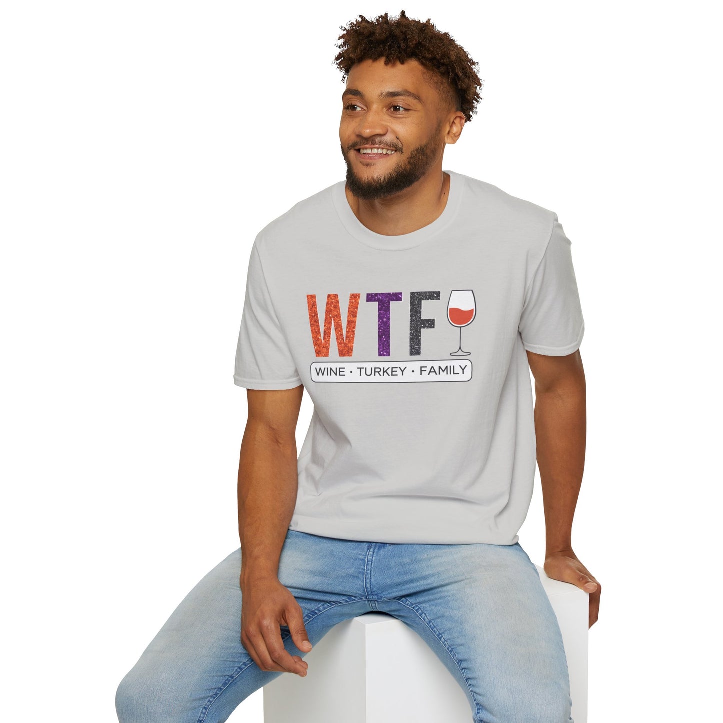 WTF Wine Turkey Family T-Shirt | Funny Thanksgiving Unisex Tee, Family Gathering Shirt, Wine Lover Gift, Holiday Apparel