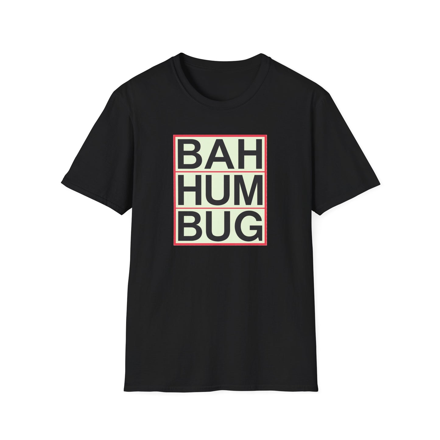 Bah Humbug Unisex Softstyle T-Shirt, Funny Christmas Shirt, Holiday Humor Tee, Gift for Grumpy Friends, Festive Casualwear