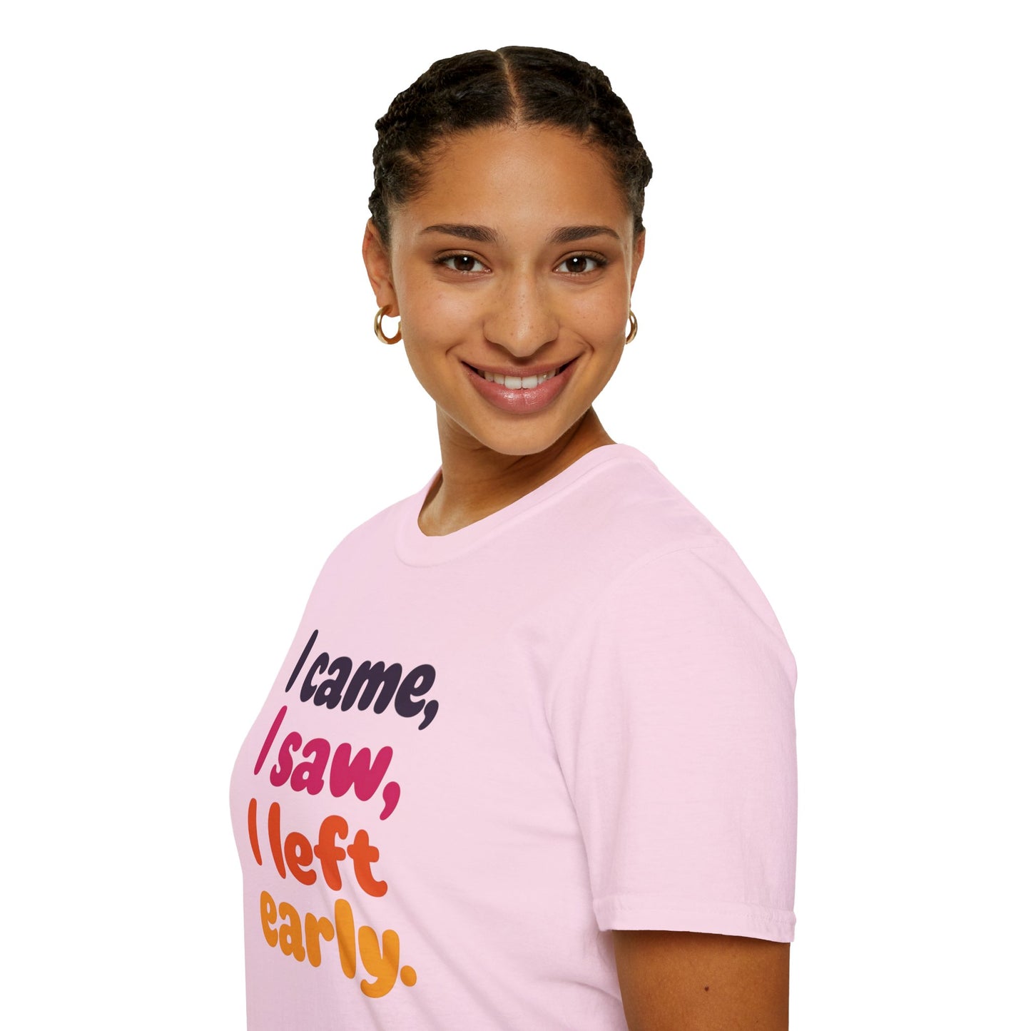 Funny Graphic Tee, I Came I Saw I Left Early Shirt, Casual T-Shirt, Unisex Humor Apparel, Gift for Friends