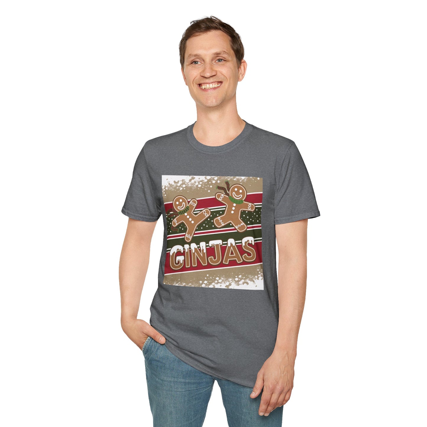 Festive Gingerbread Unisex T-Shirt, Holiday Tee, Christmas Gift, Cozy Shirt, Winter Apparel, Fun Gift Idea