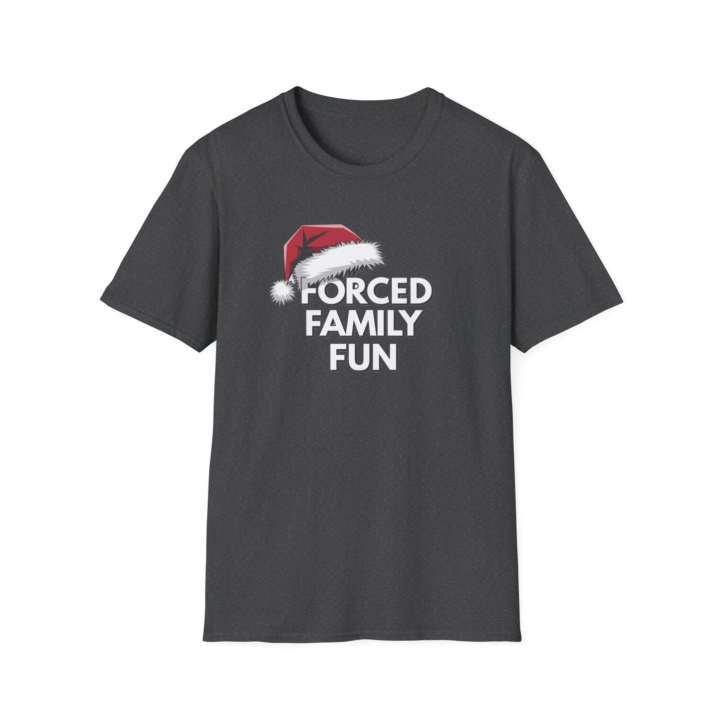 Forced Family Fun T-Shirt | Unisex Holiday Tee, Christmas Gift, Family Reunion Wear, Funny Christmas Shirt, Softstyle Tee