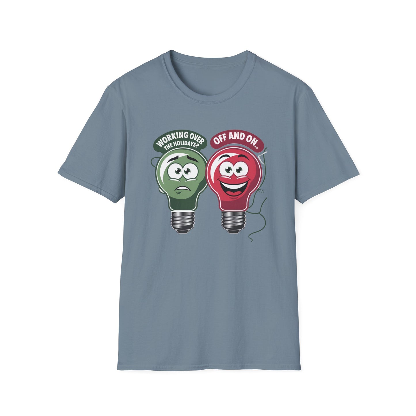 Fun Light Bulb Graphic T-Shirt, Quirky Gift for Dad, Humor Tee for Work, Perfect for Holidays, Unisex Softstyle Tee