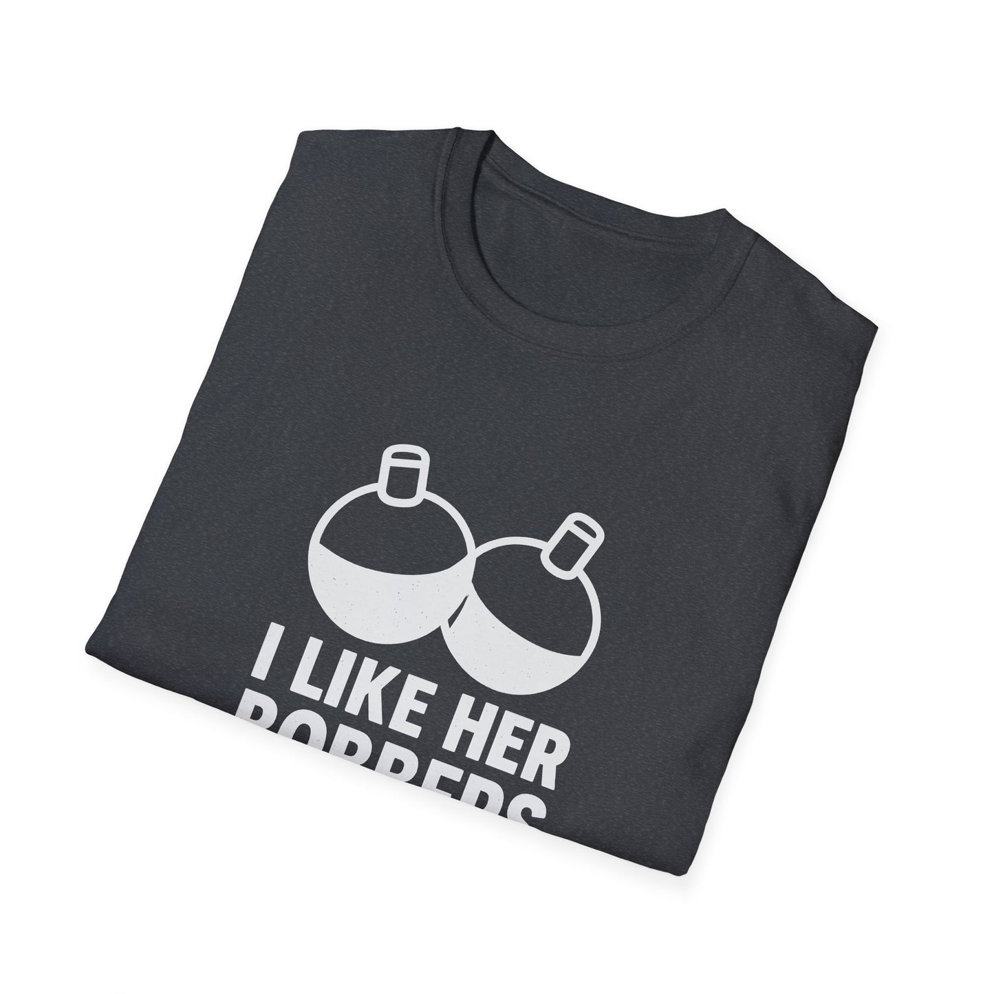 I Like Her Bobbers Unisex Softstyle T-Shirt - Fun Casual Wear for Fishing Enthusiasts