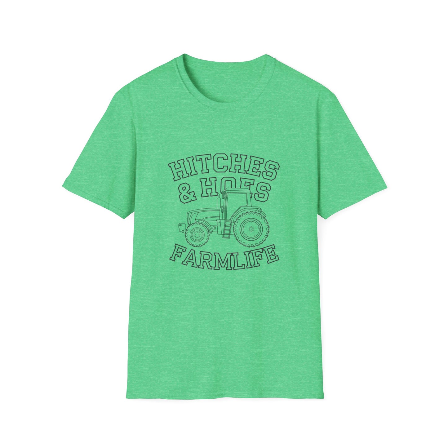 Hitches & Hoes Farm Life T-Shirt - Unisex Softstyle Tee for Farmers