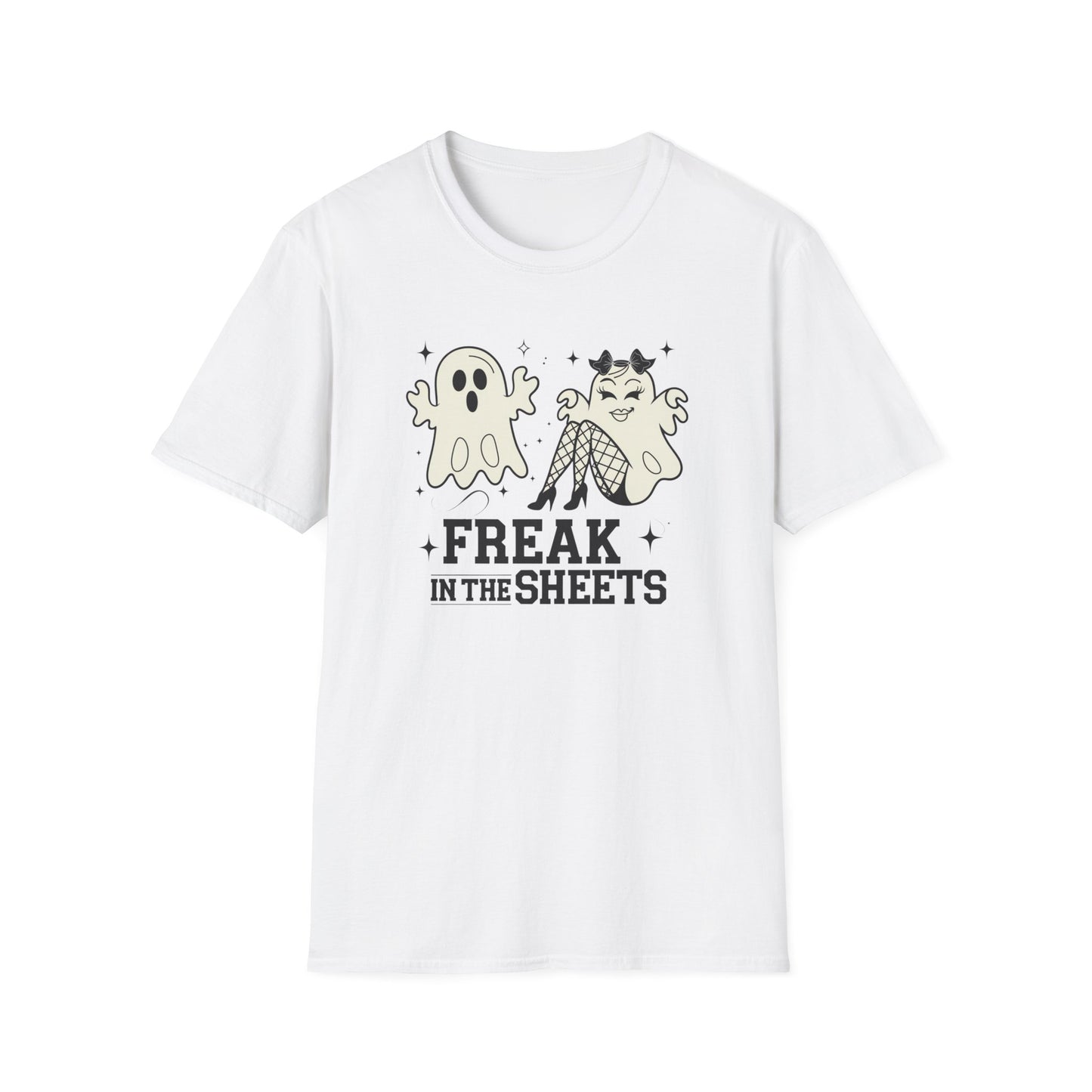 Freak in the Sheets Unisex T-Shirt, Funny Halloween Tee, Ghost & Witch Graphic Shirt, Spooky Season Apparel, Gift for Her