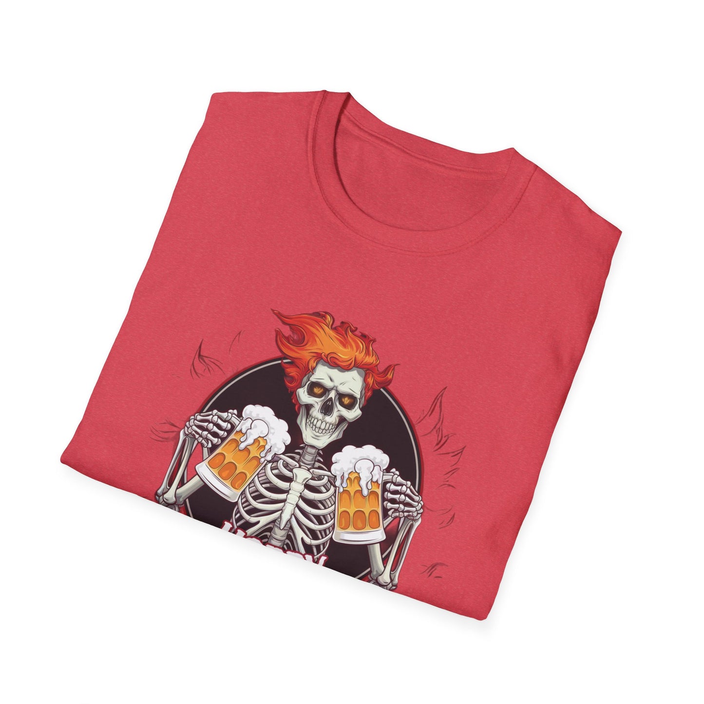 Halloween Skeleton T-Shirt, Unisex Softstyle Tee, Spooky Party Shirt, Halloween Costume Top, Gift for Halloween Lovers