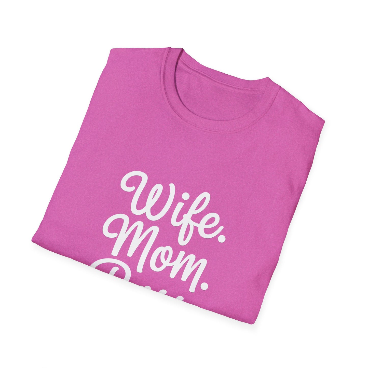 Wife Mom Boss T-Shirt | Unisex Softstyle Tee for Empowered Moms | Gift for Mother's Day, Birthday, Casual Wear, Everyday Life