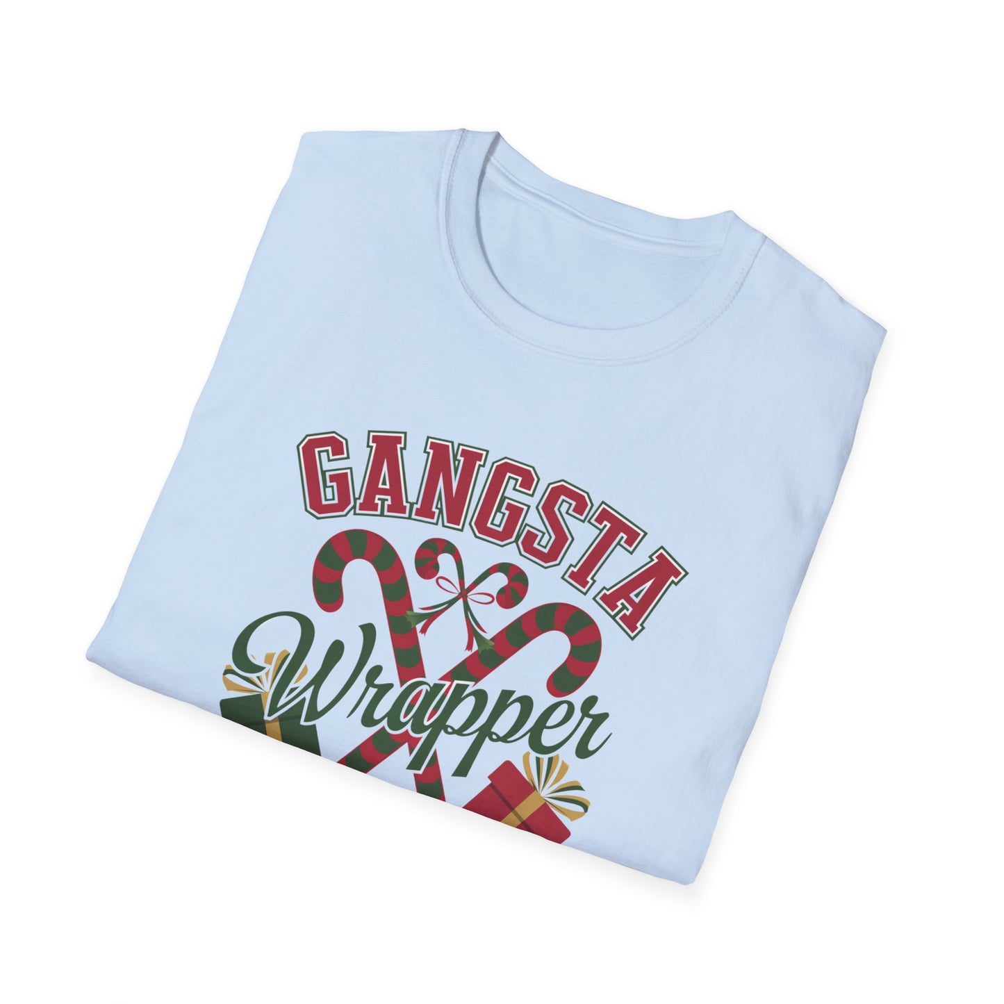 Gangsta Wrapper Unisex T-Shirt, Funny Holiday Shirt, Christmas Apparel, Gift for Him/Her, December Party Outfit, Trendy Holiday Tee
