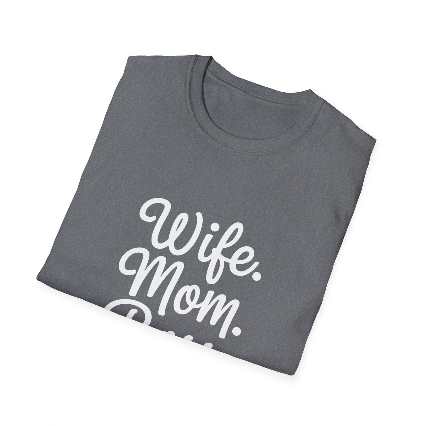 Wife Mom Boss T-Shirt | Unisex Softstyle Tee for Empowered Moms | Gift for Mother's Day, Birthday, Casual Wear, Everyday Life