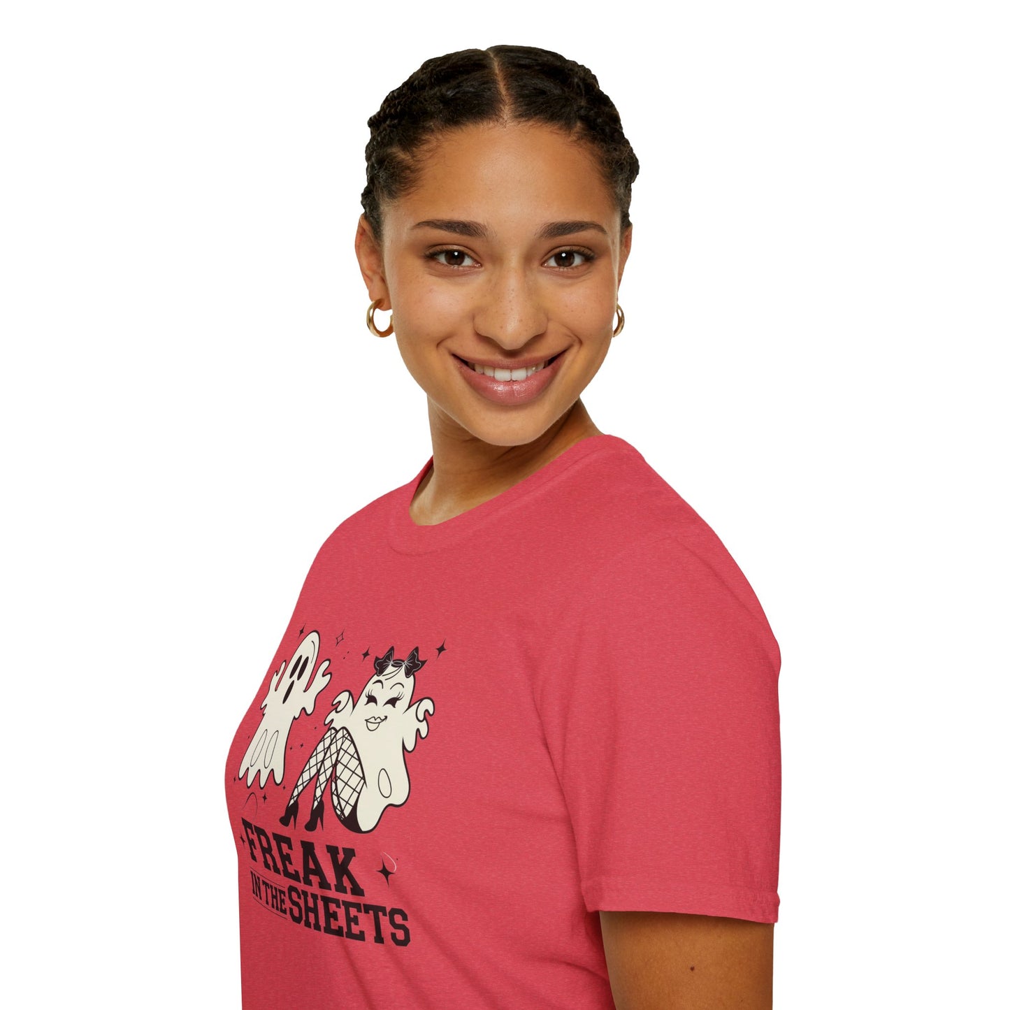 Freak in the Sheets Unisex T-Shirt, Funny Halloween Tee, Ghost & Witch Graphic Shirt, Spooky Season Apparel, Gift for Her