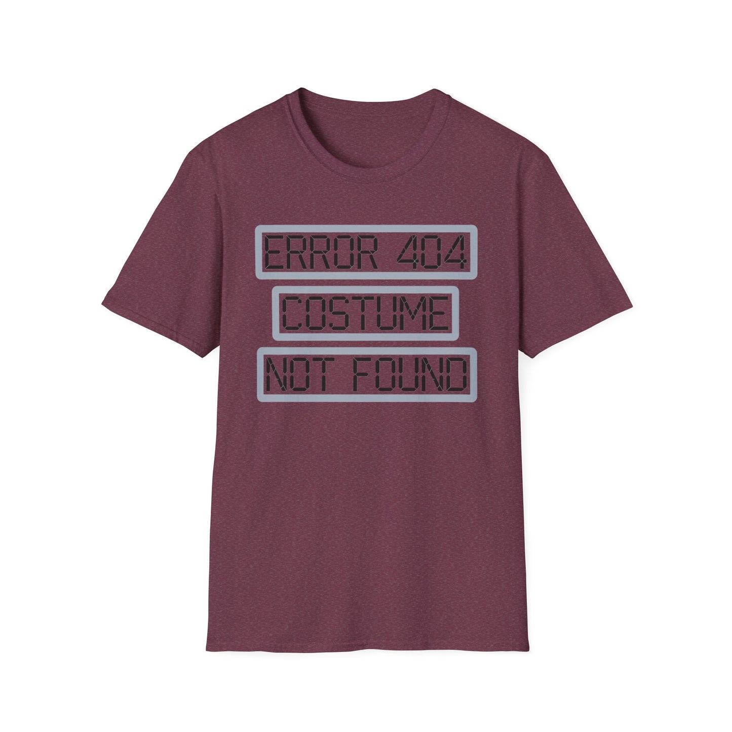 Error 404 Costume Not Found Unisex Softstyle T-Shirt, Funny Casual Tee, Geeky Gift, Halloween Humor, Costume Party Apparel