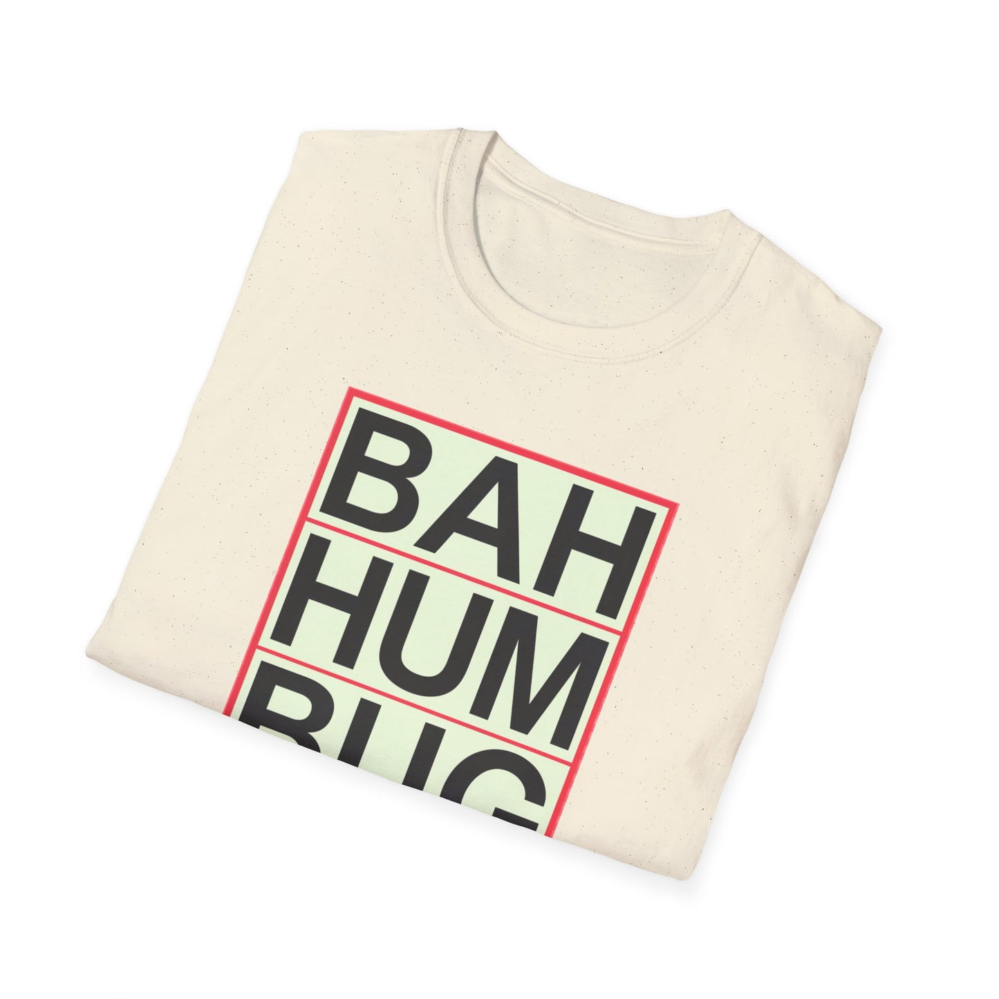 Bah Humbug Unisex Softstyle T-Shirt, Funny Christmas Shirt, Holiday Humor Tee, Gift for Grumpy Friends, Festive Casualwear