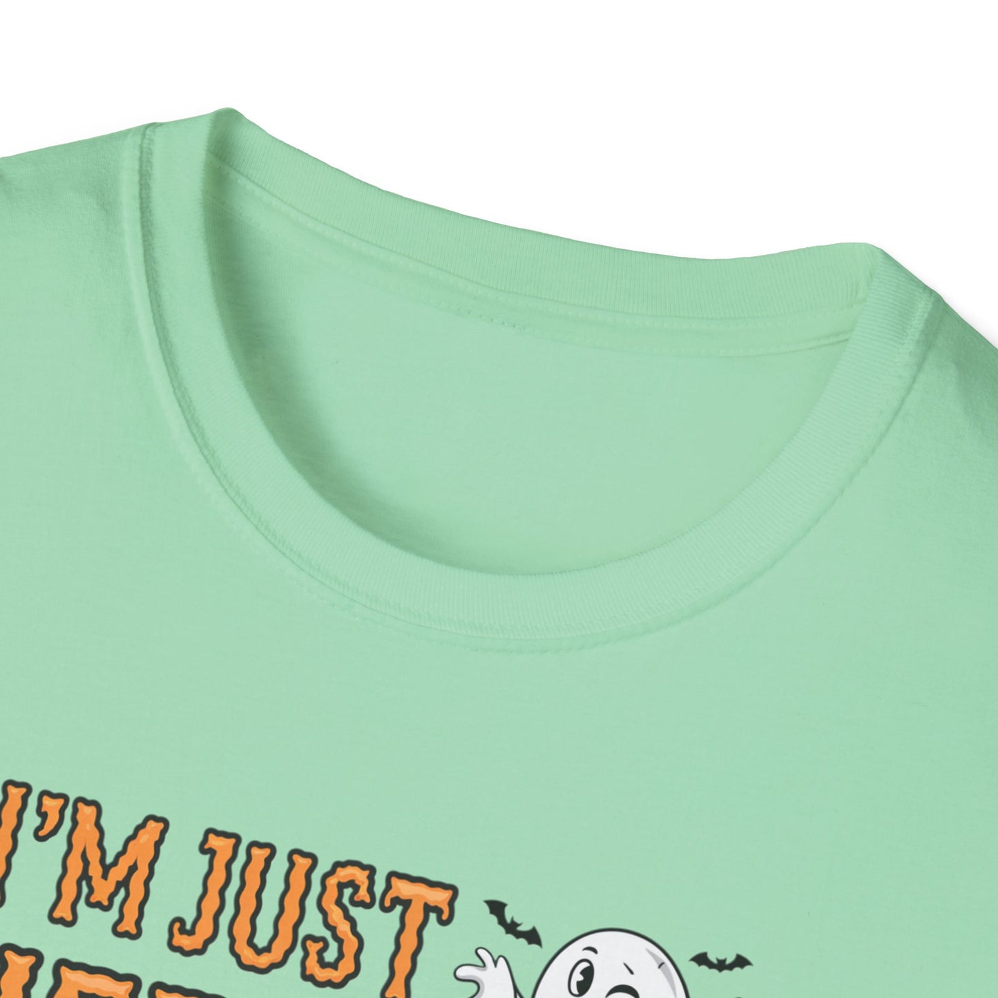 Halloween Ghost Graphic Tee, Unisex Softstyle T-Shirt, Funny Halloween Shirt, Fall Apparel, Spooky Party Outfit, Gifts for October