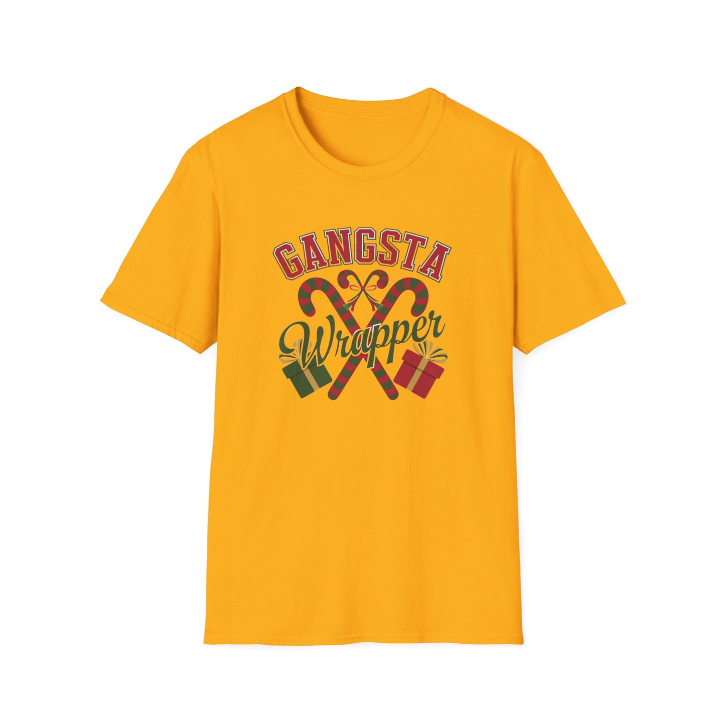 Gangsta Wrapper Unisex T-Shirt, Funny Holiday Shirt, Christmas Apparel, Gift for Him/Her, December Party Outfit, Trendy Holiday Tee