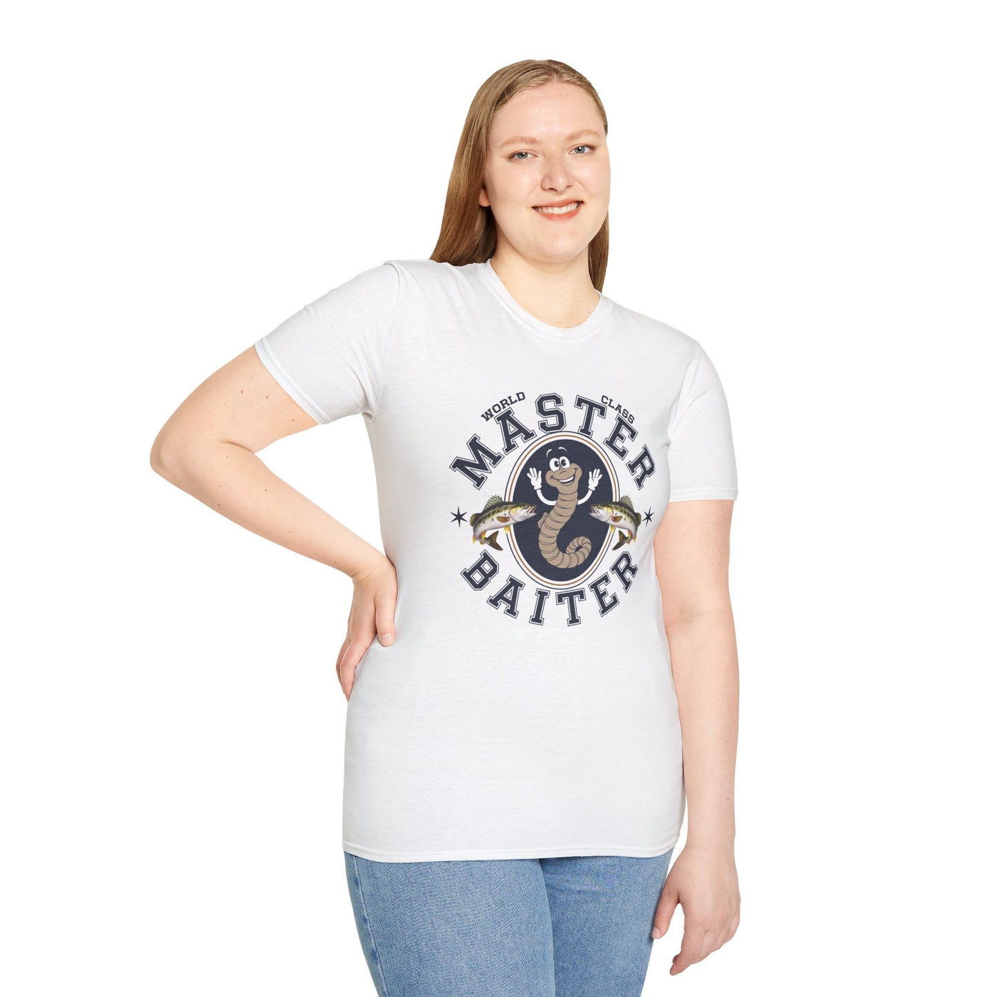 Funny Master Baiter Unisex Softstyle T-Shirt - Perfect for Fishing Lovers
