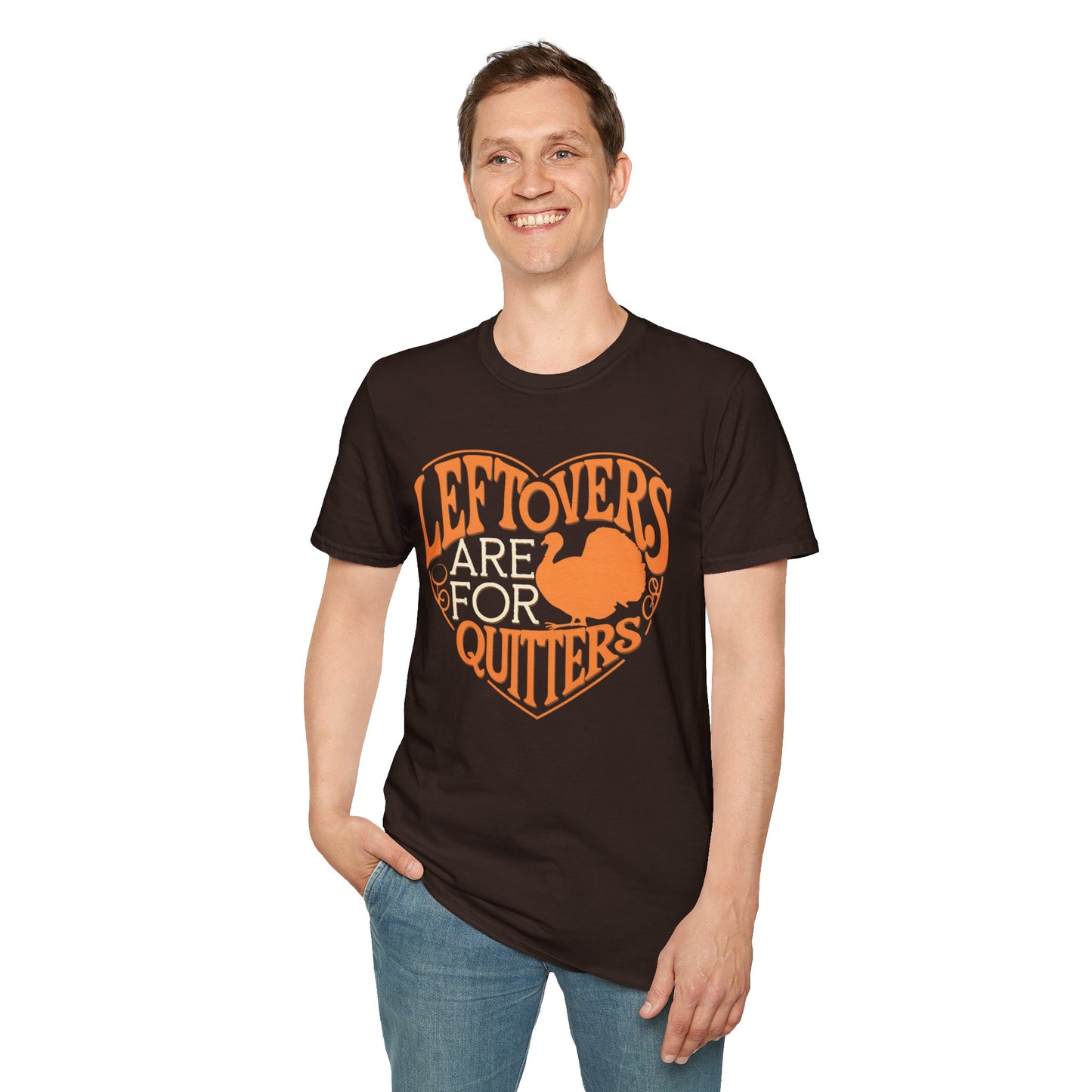 Thanksgiving Leftovers T-Shirt - "Leftovers Are for Quitters" - Unisex Softstyle Tee