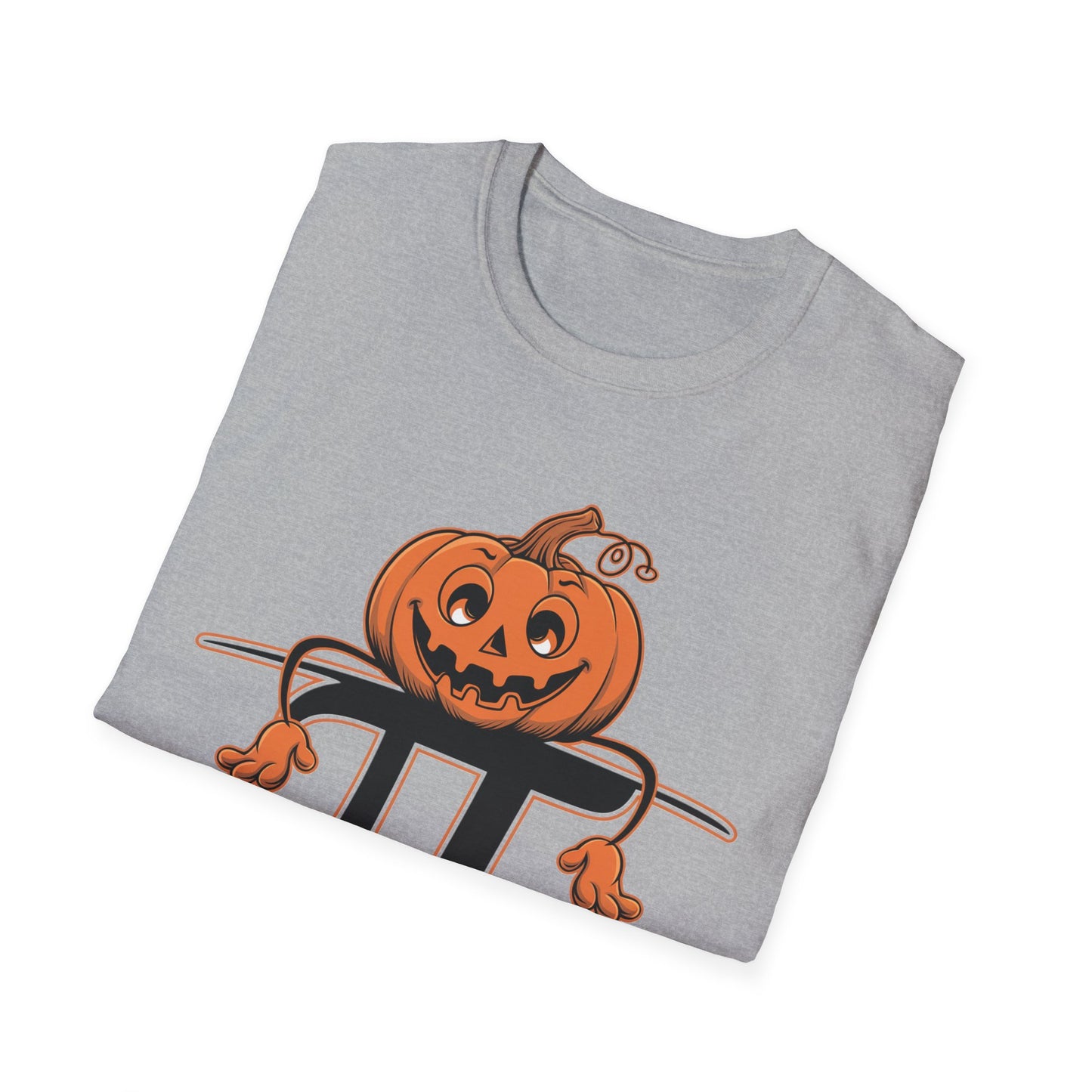 Funny Pumpkin Pi Unisex Softstyle T-Shirt - Halloween Tee, Math Lover Shirt, Fall Apparel, Seasonal Gift, Casual Outfit