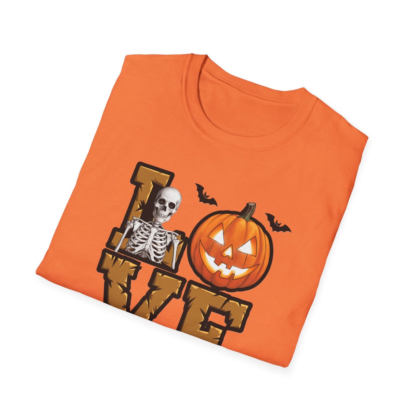 Halloween Skeleton Love T-Shirt, Spooky Graphic Tee, Unisex Fall Apparel, Halloween Costume, Trick or Treat Shirt