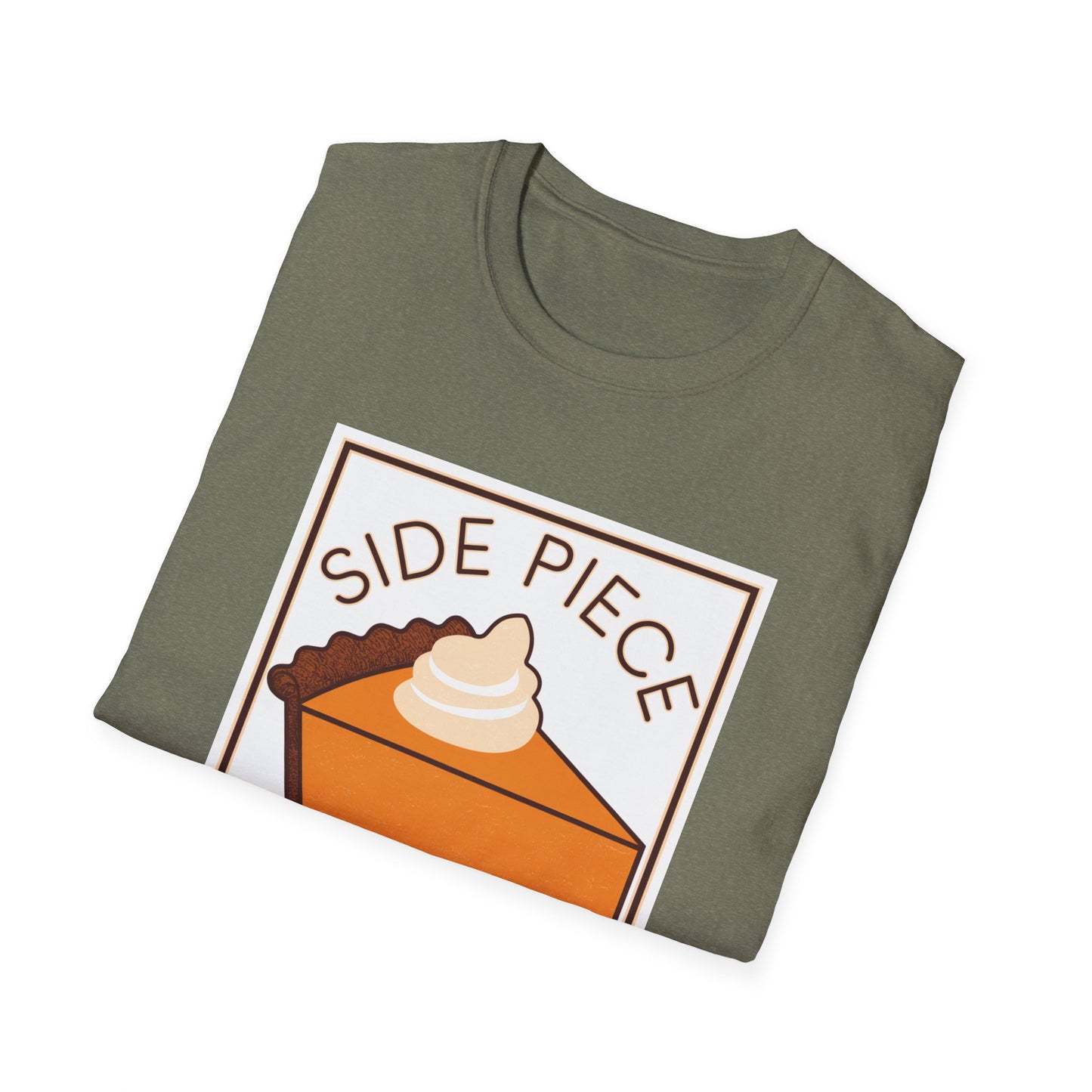 Funny Dessert Lover Unisex Softstyle T-Shirt - "Side Piece" Slice Design