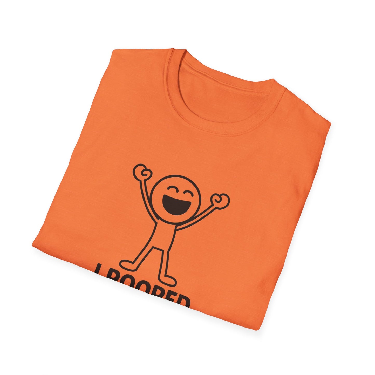 Funny Unisex Softstyle T-Shirt - "I Pooped Today!" Playful Humor Tee for Kids and Adults