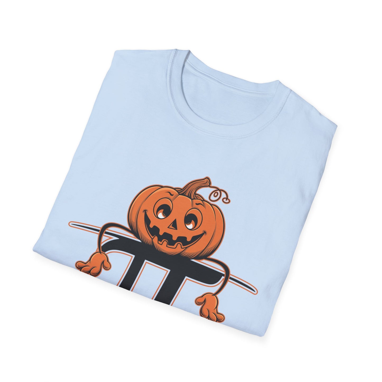 Funny Pumpkin Pi Unisex Softstyle T-Shirt - Halloween Tee, Math Lover Shirt, Fall Apparel, Seasonal Gift, Casual Outfit