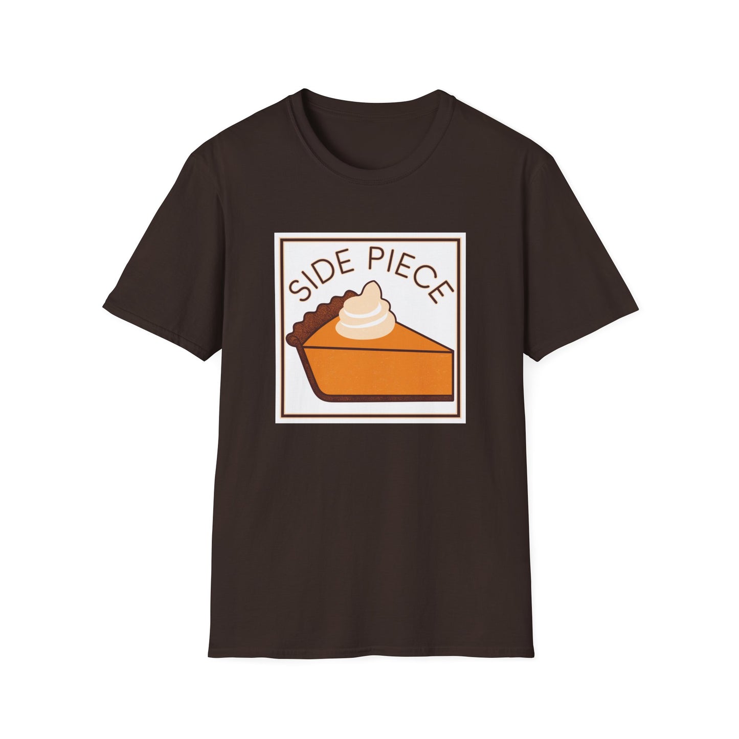 Funny Dessert Lover Unisex Softstyle T-Shirt - "Side Piece" Slice Design