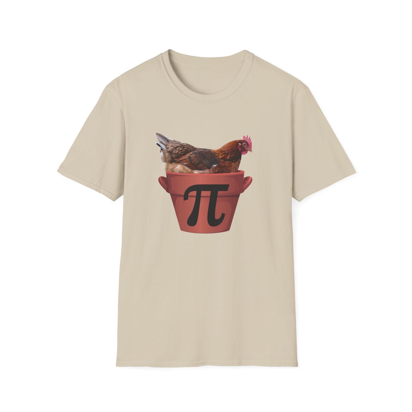 Funny Chicken Pi Unisex Softstyle T-Shirt - Quirky Math Humor Tee