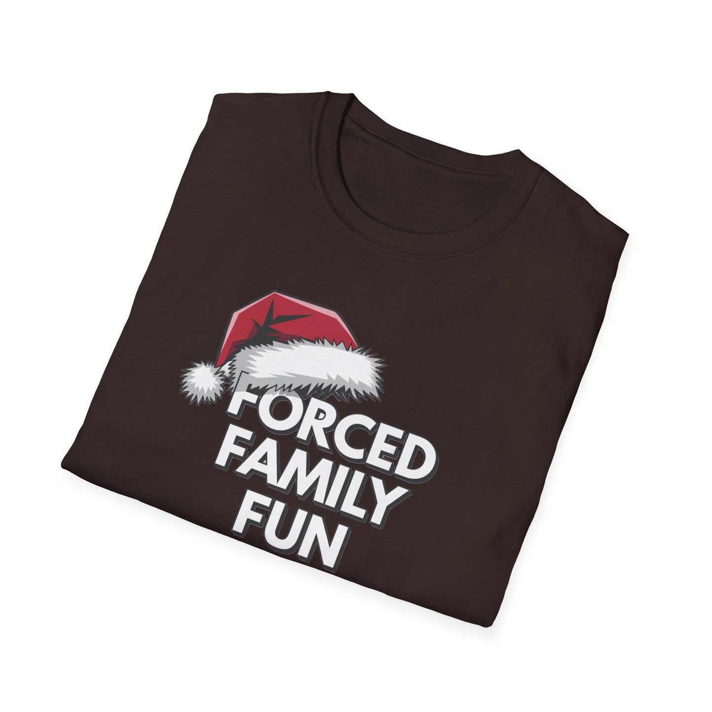 Forced Family Fun T-Shirt | Unisex Holiday Tee, Christmas Gift, Family Reunion Wear, Funny Christmas Shirt, Softstyle Tee