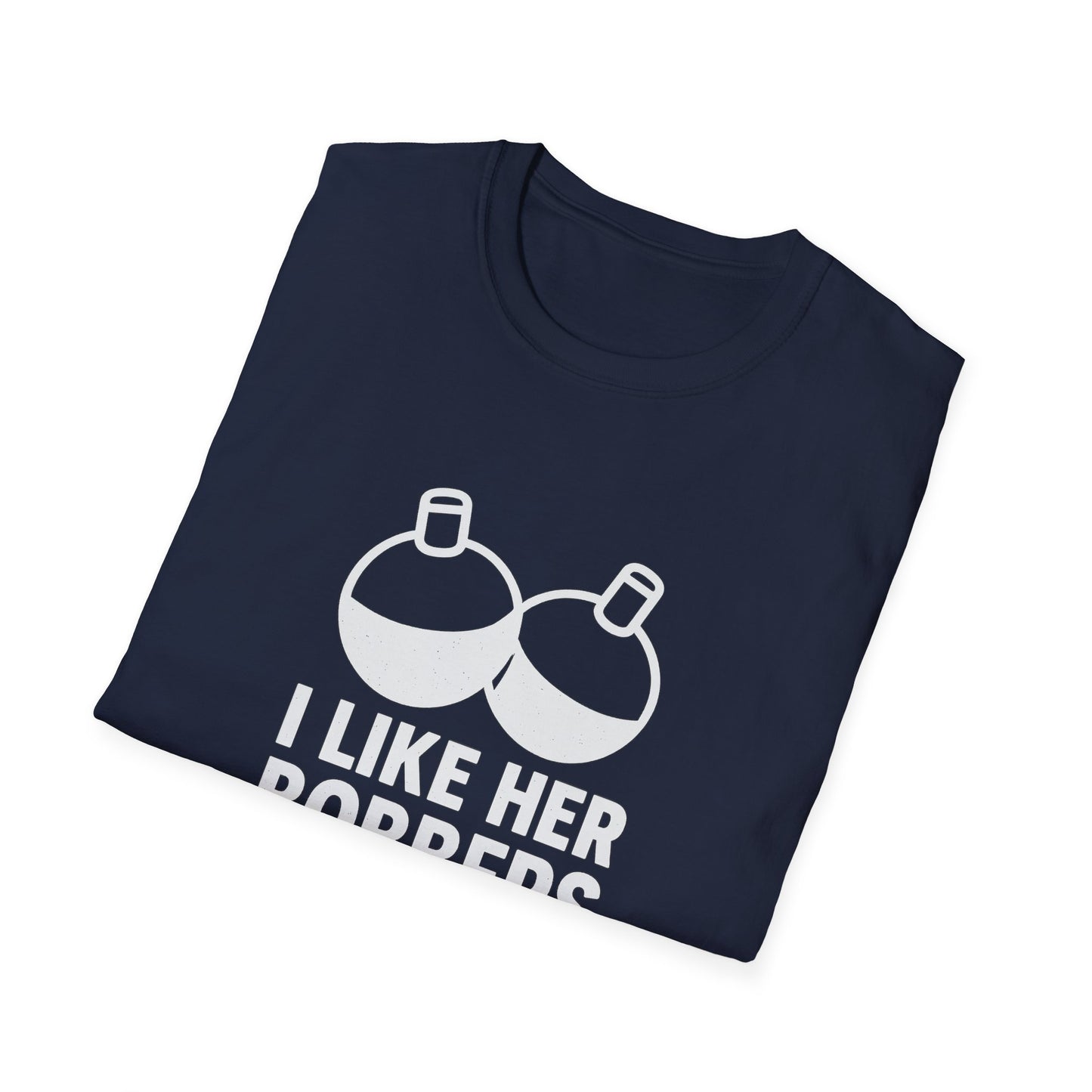 I Like Her Bobbers Unisex Softstyle T-Shirt - Fun Casual Wear for Fishing Enthusiasts