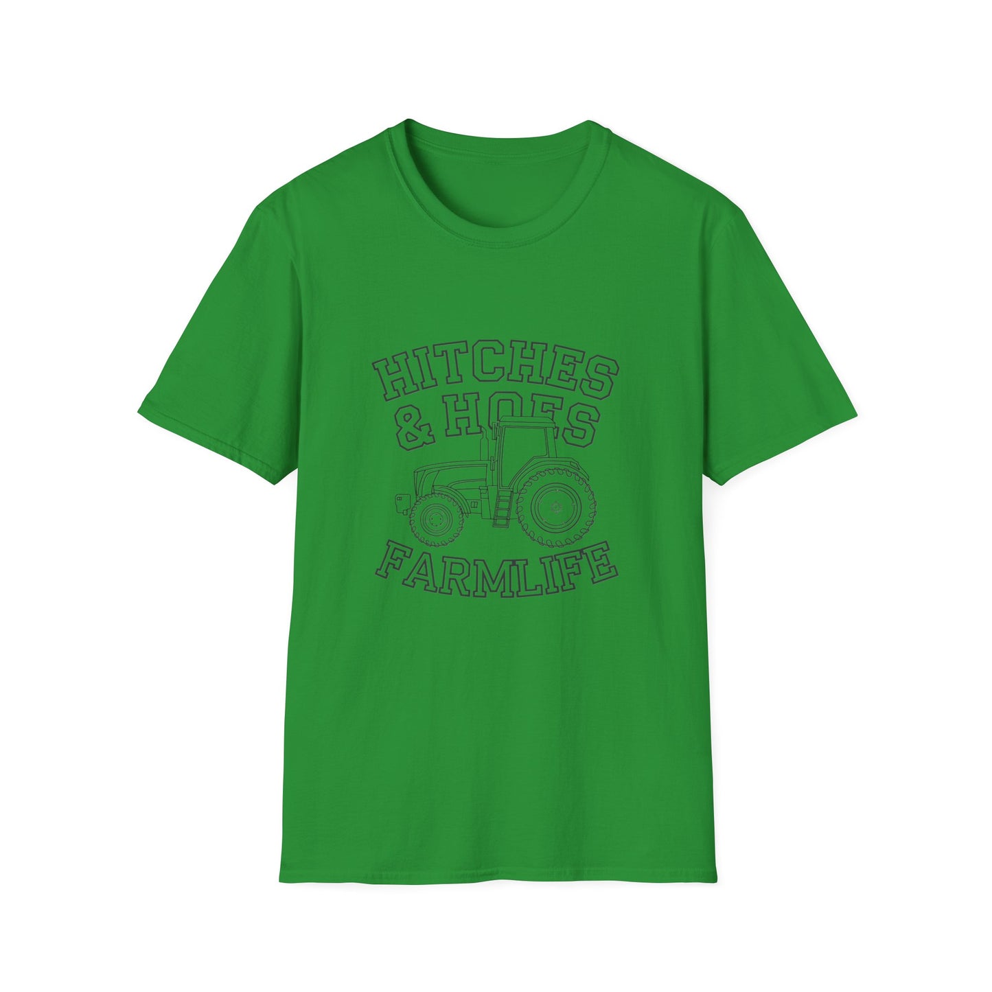Hitches & Hoes Farm Life T-Shirt - Unisex Softstyle Tee for Farmers
