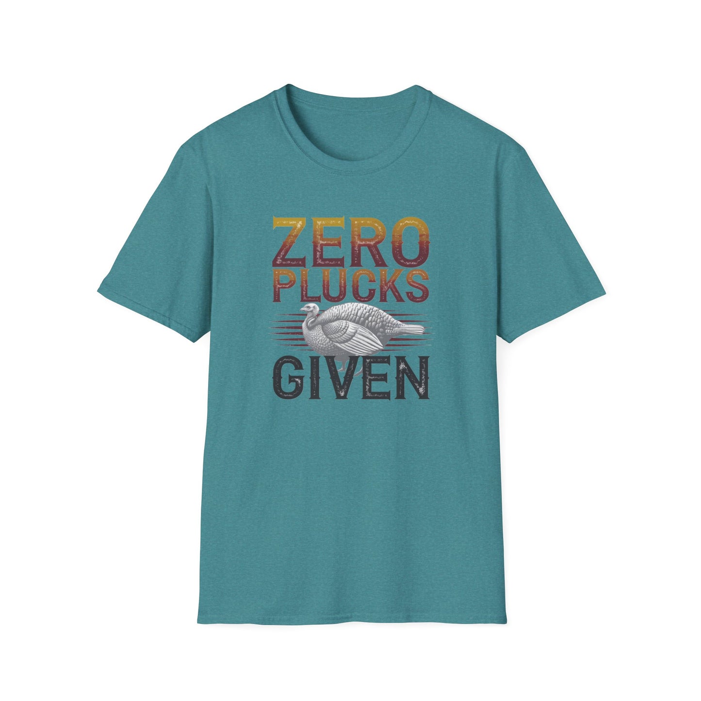 Zero Plucks Given Unisex Softstyle T-Shirt - Funny Fishing Gift