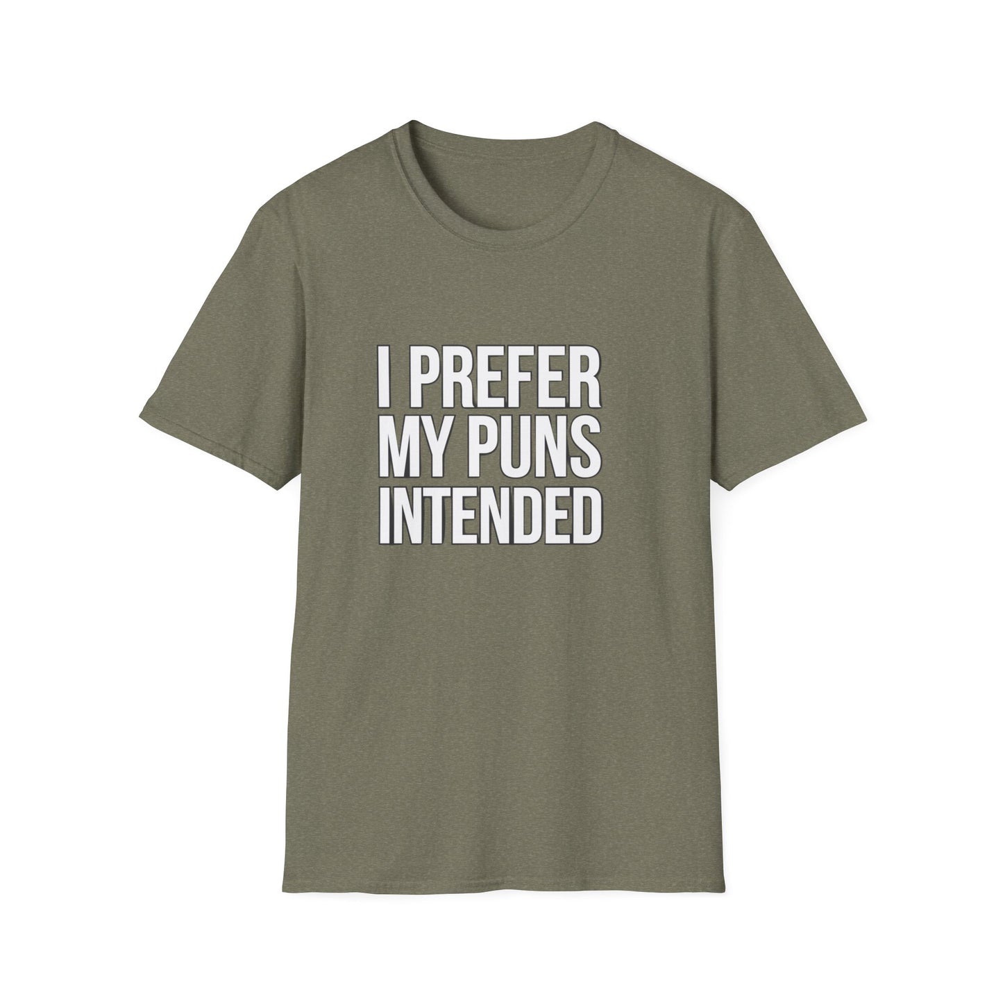 Funny Pun T-Shirt - "I Prefer My Puns Intended" Unisex Softstyle Tee