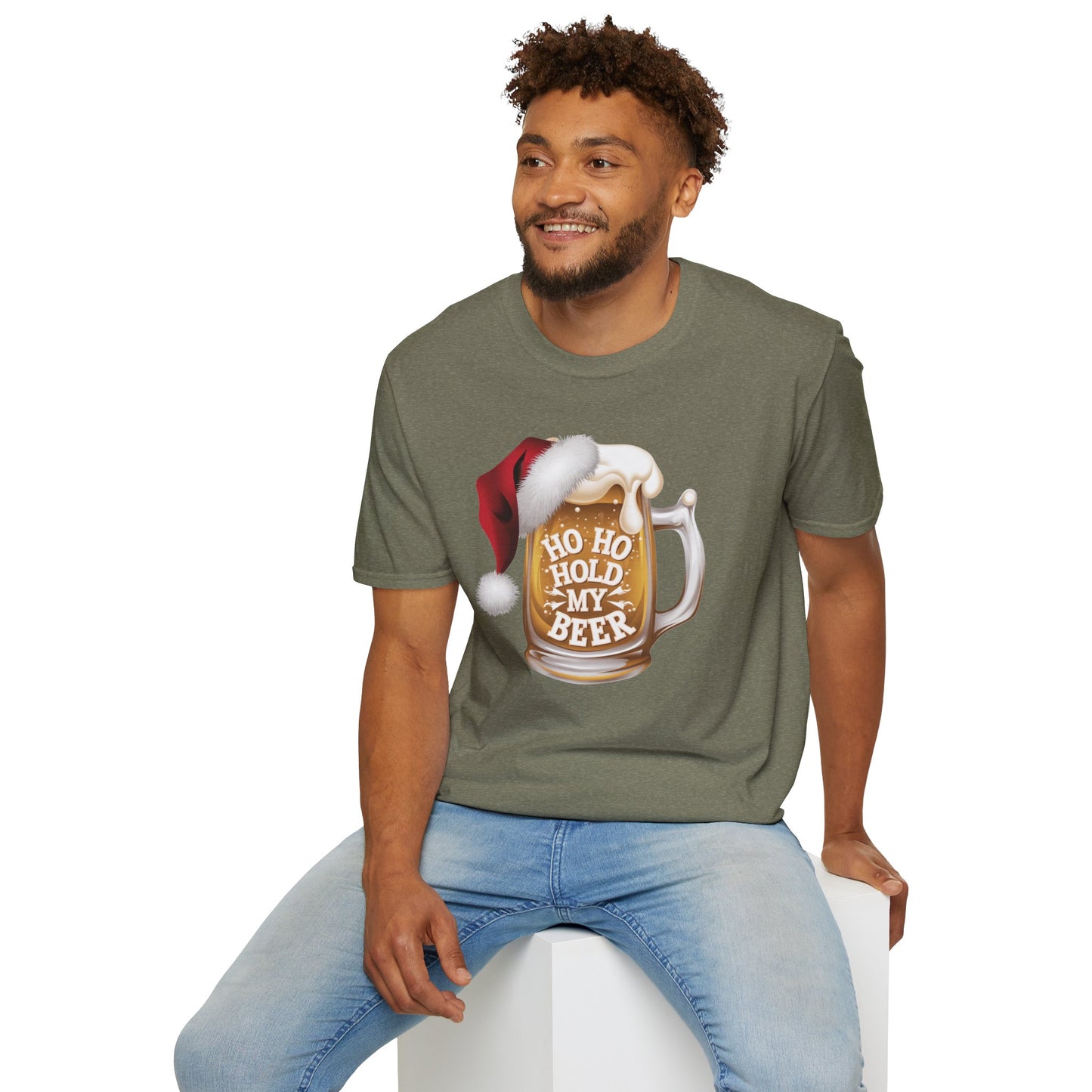 Funny Christmas T-Shirt, Ho Ho Hold My Beer Shirt, Holiday Party Tee, Unisex Graphic Tee, Gift for Beer Lovers