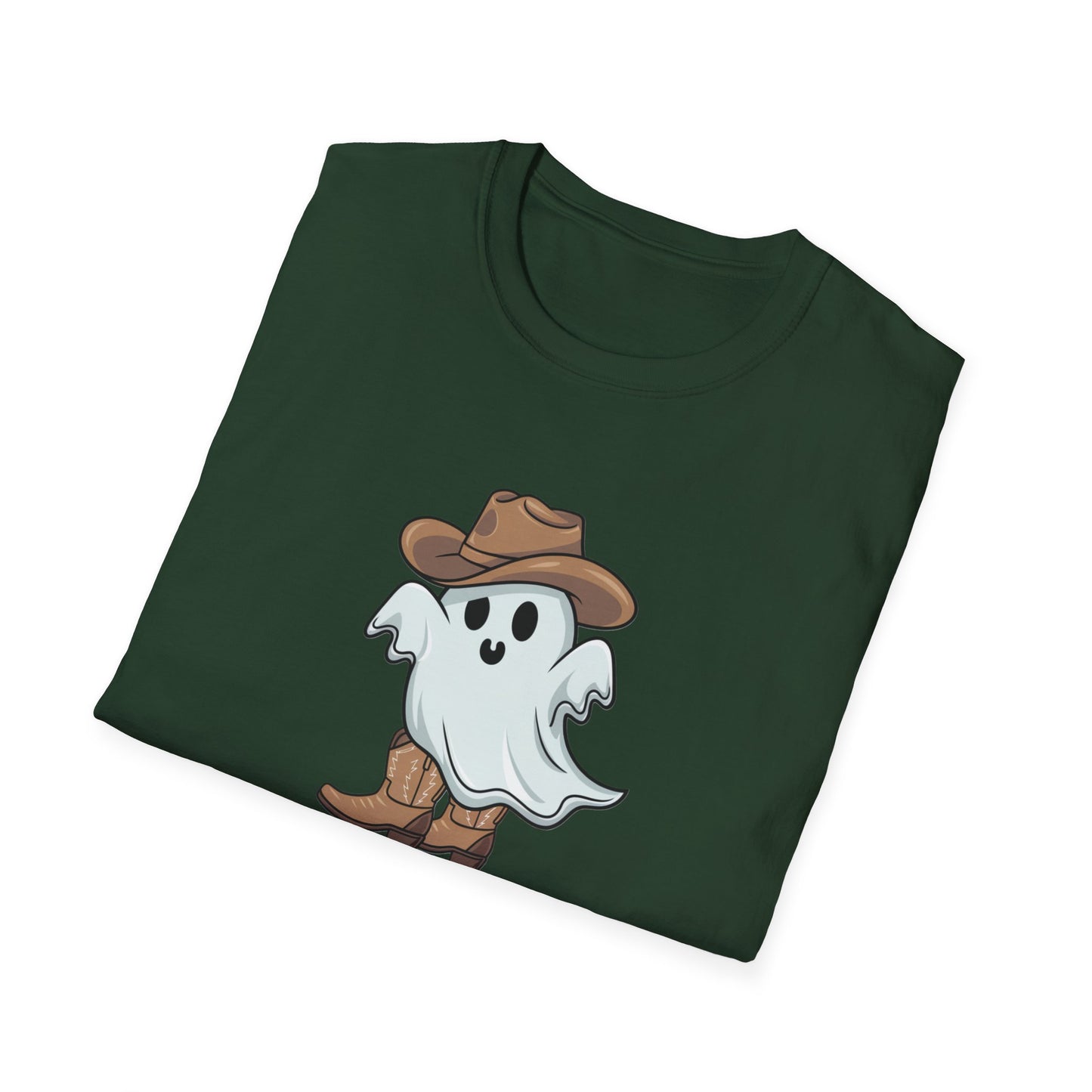 Ghostly Cowboy T-Shirt, Fun Halloween Tee, Spooky Ghost Shirt, Unisex Graphic Shirt, Witchy Casual Wear, Cute Halloween Gift