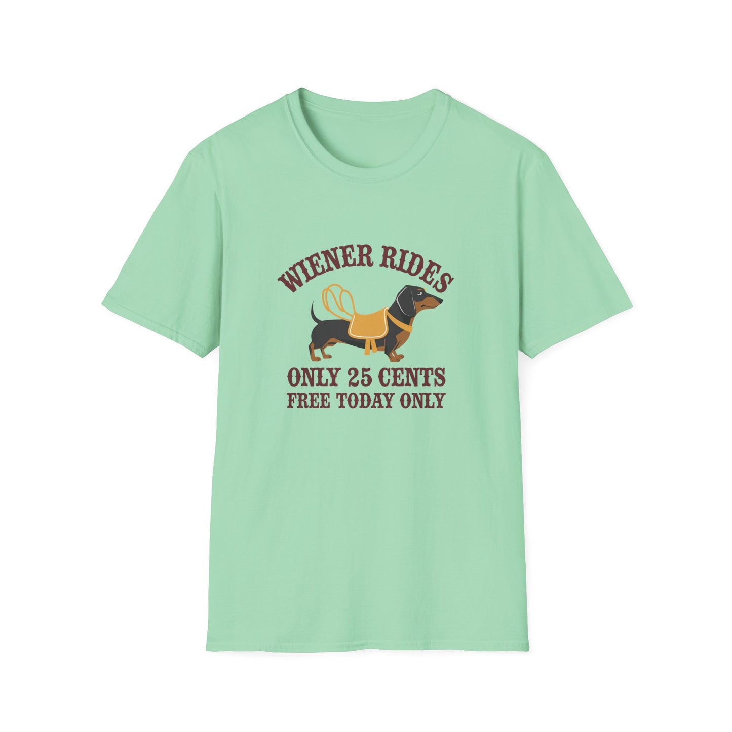 Humorous Wiener Rides Unisex T-Shirt - Fun Gift for Dog Lovers