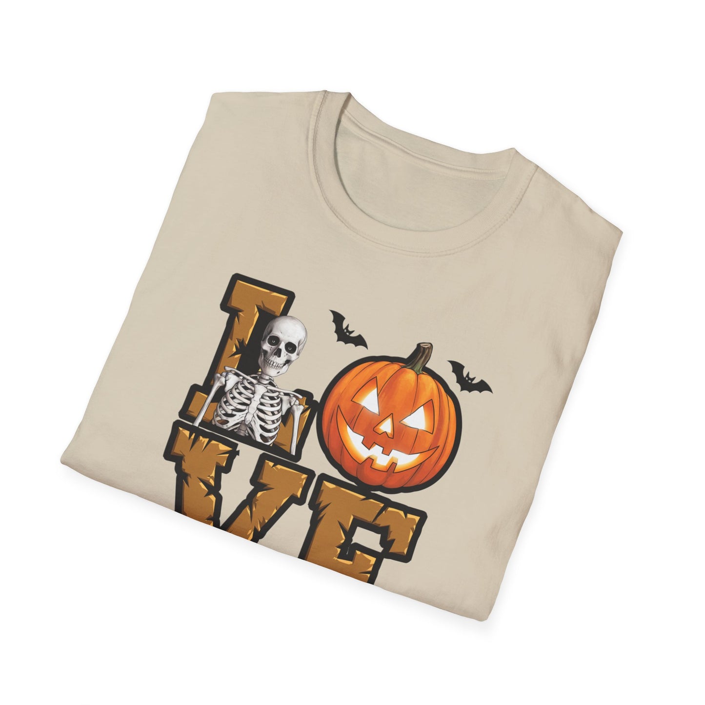 Halloween Skeleton Love T-Shirt, Spooky Graphic Tee, Unisex Fall Apparel, Halloween Costume, Trick or Treat Shirt